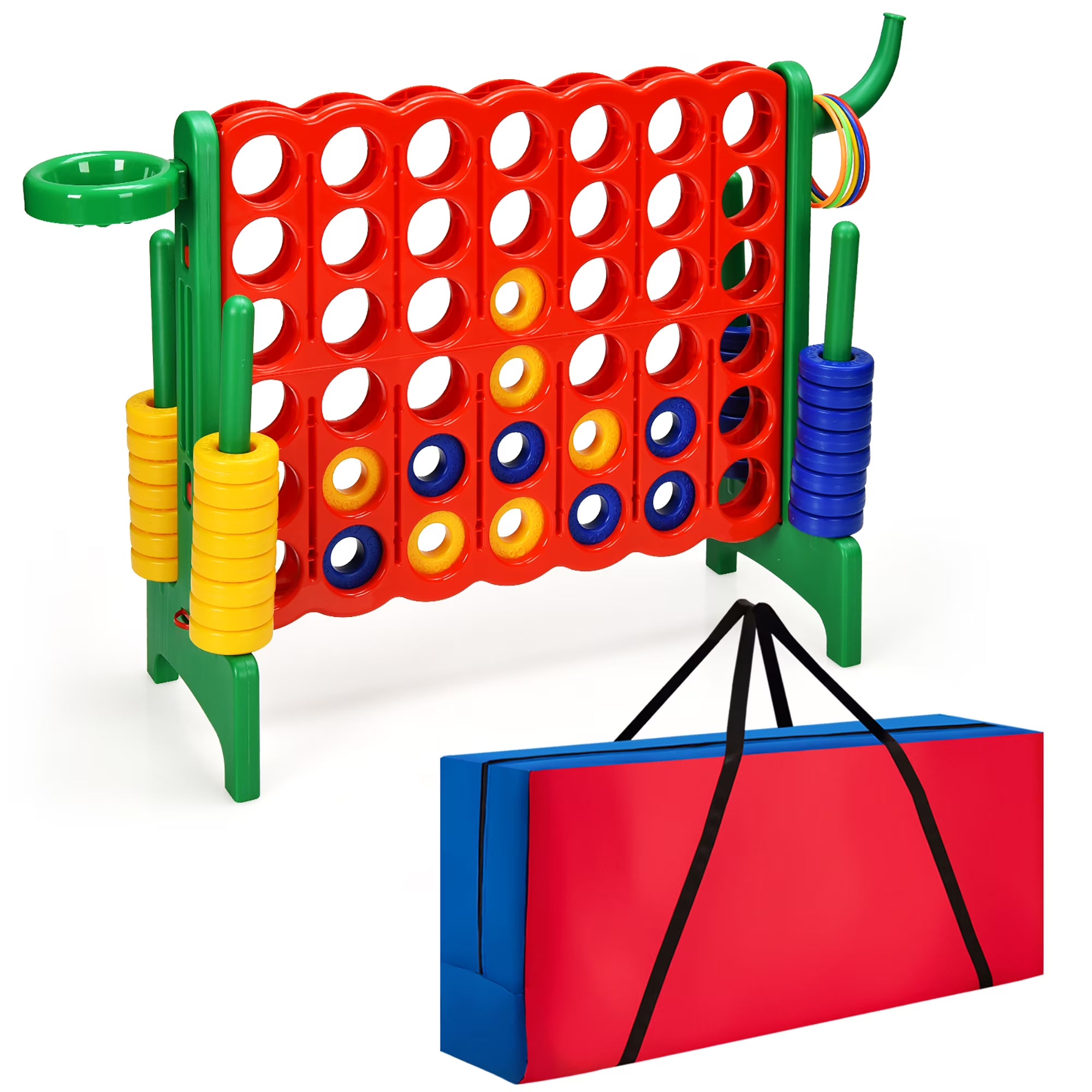 2026 New Costway Giant 4 in A Row Jumbo 4-to-Score Game Set W/Storage Carrying Bag for Kids Adult
