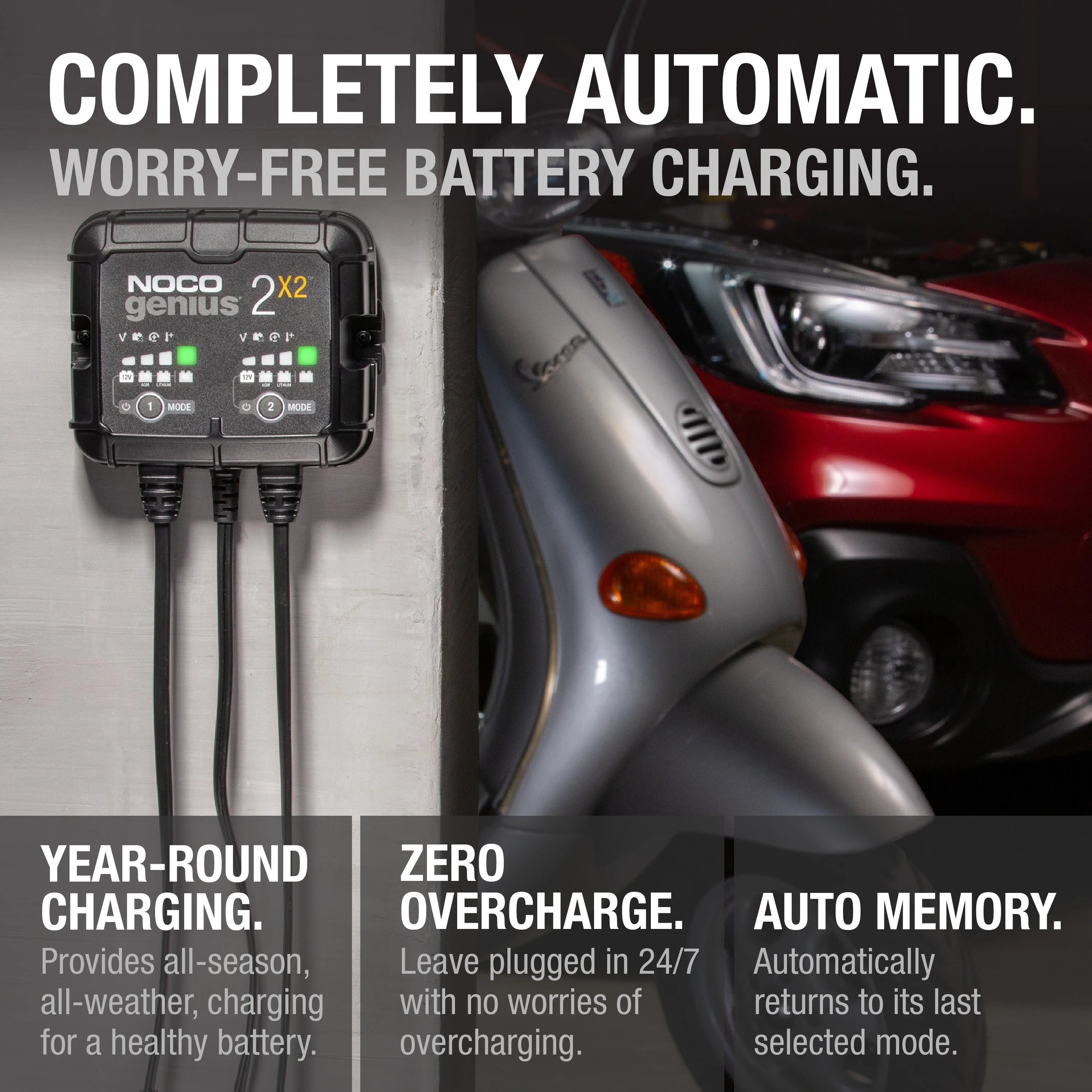 2026 New NOCO GENIUS2X2: 2-Bank 4A (2A/Bank) 6V/12V Smart Battery Charger, Maintainer and Desulfator - Image 6