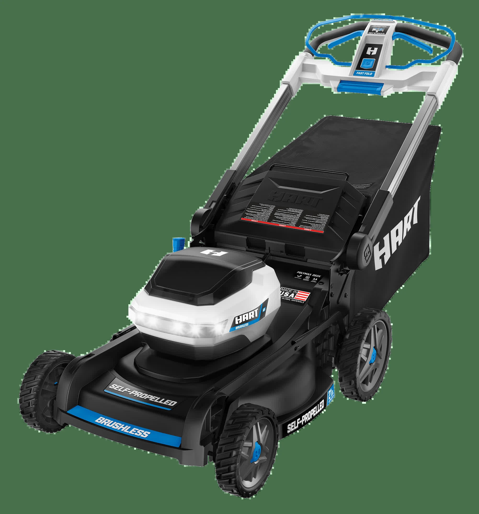 2026 New HART 40-Volt 21-inch Supercharge 3-in-1 Self-Propelled Mower Kit, (2) 6.0Ah Lithium-Ion Batteries