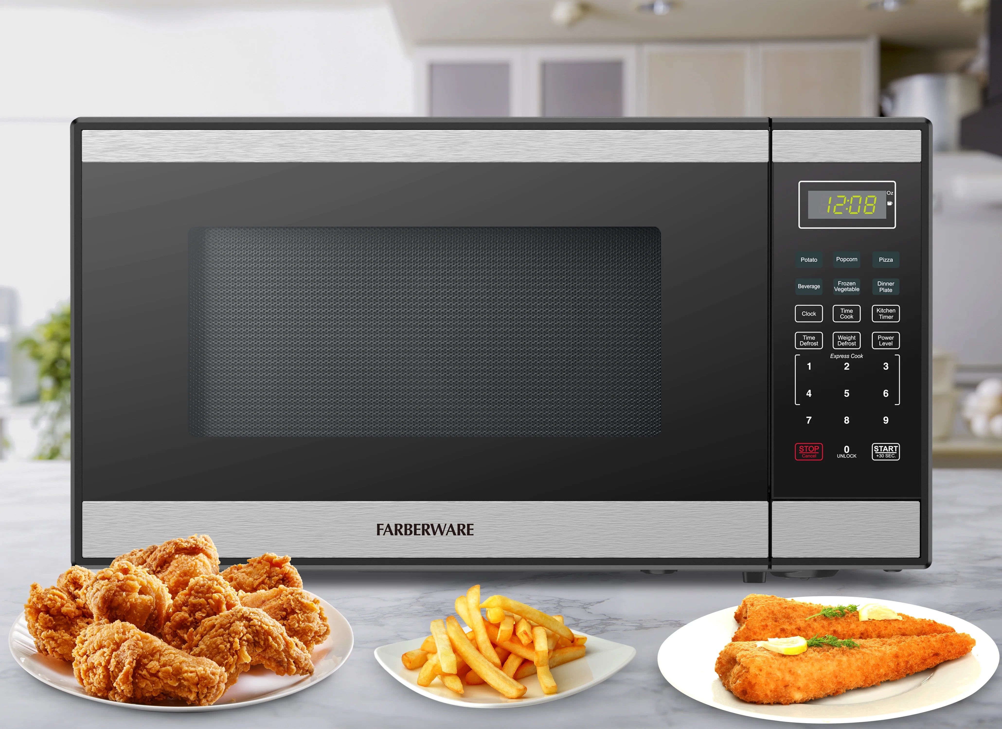 2026 New Farberware Countertop Microwave Ov 1100 Watts, 2.2 cu ft - Smart Sensor With LED Lighting and Child Lock - Perfect for Apartments and Dorms - Easy Clean Black Interior, Stainless Steel - Image 44