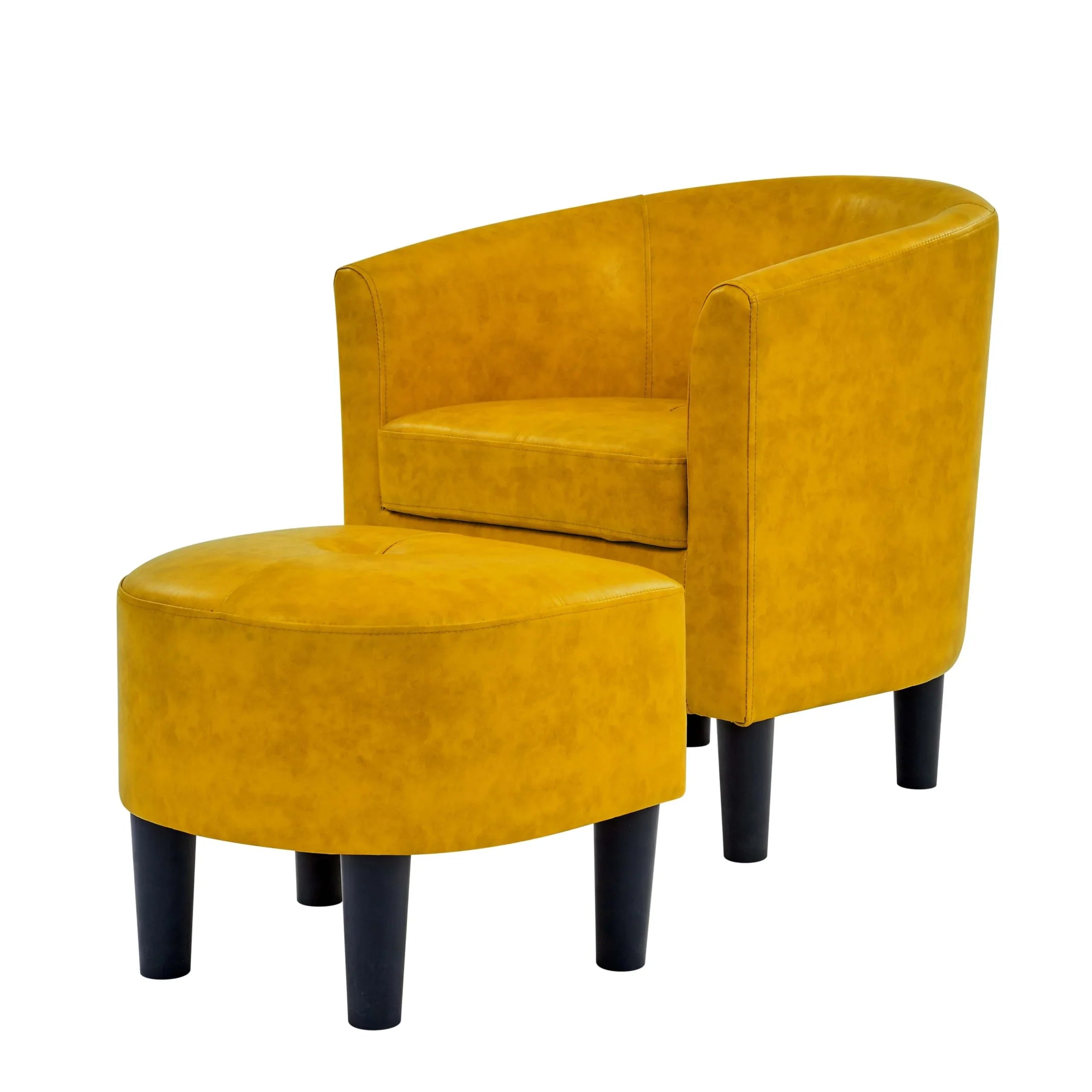2026 New Bonzy Home Velvet Accent Chair with Ottoman for Living Room,Beige - Image 23