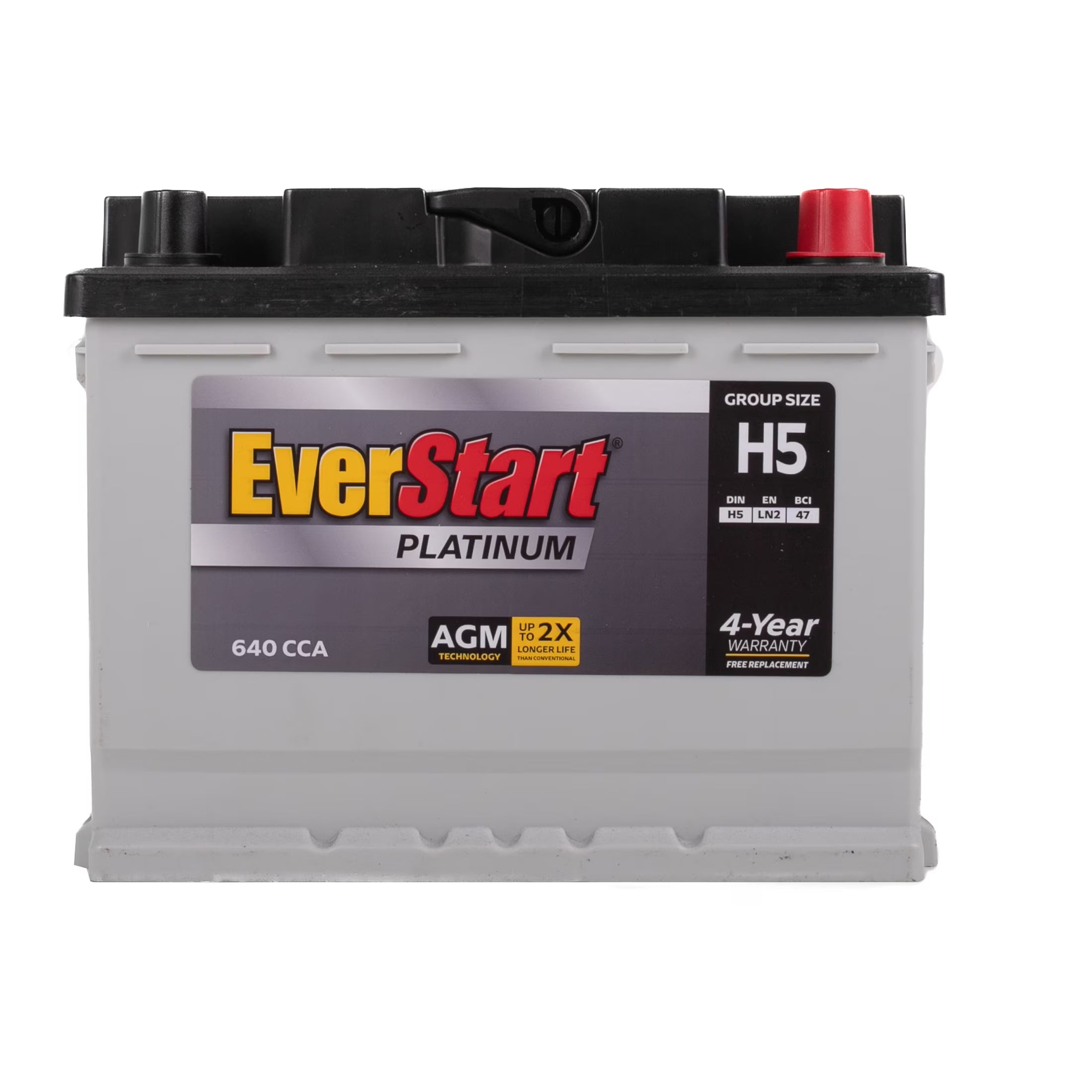 2026 New EverStart Platinum AGM Battery, Group Size H5 - 12 Volts 640 CCA 100 RC