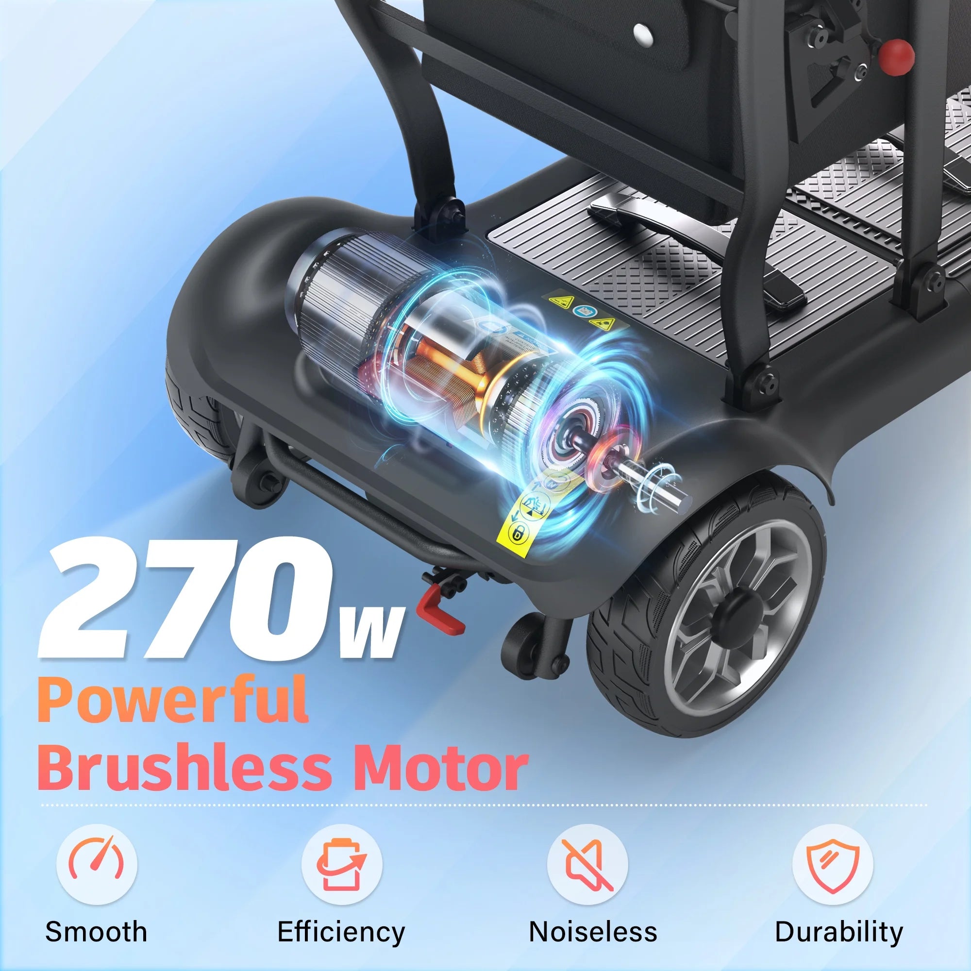 2026 New EAGLOG Light Weight 4 Wheels Mobility Scooter for Seniors, Electric Folding Wheelchair Device for Travel, Black - Image 11
