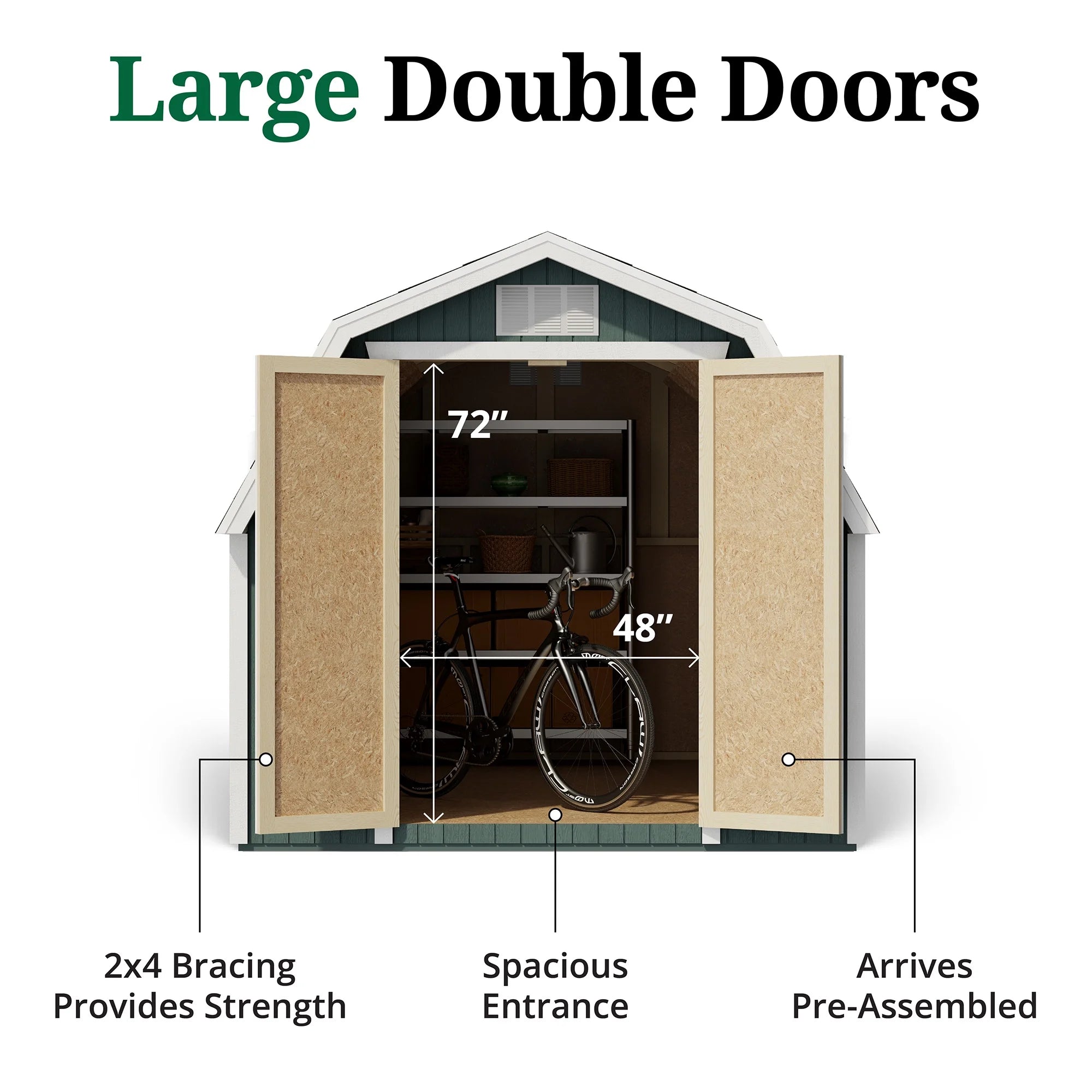 2026 New Little Cottage Co. 8x8 Classic Gambrel Barn with 4 ft. Sidewalls, Outdoor Wood Storage Shed Do-It-Yourself Precut Kit - Image 4