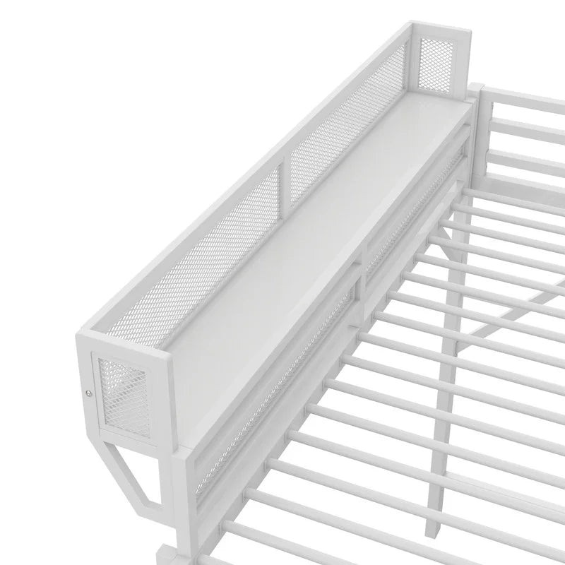 2026 New Duxelifin Queen Size Metal Loft Bed Frame, Heavy Duty Steel High Loft Bed with Storage Shelves & Ladder, Space-Saving Loft Bed for Apartments, Adults, Teens & Juniors (Black) - Image 12