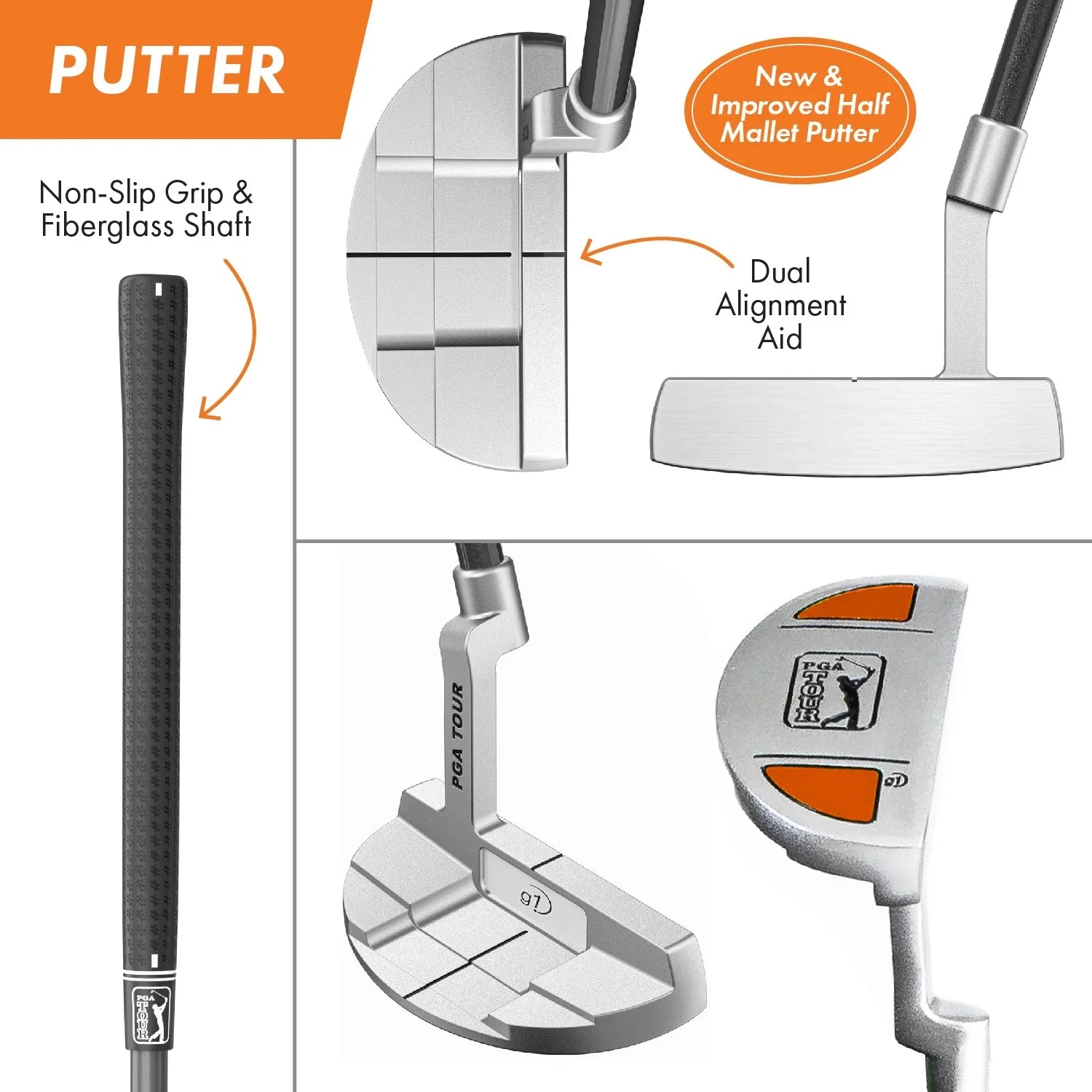 2026 New PGA Tour Right-Handed 10 Piece Kids Golf Club Stand Bag Set; Player Height 4'8 - 5'2", Ages 8-12 - Image 15