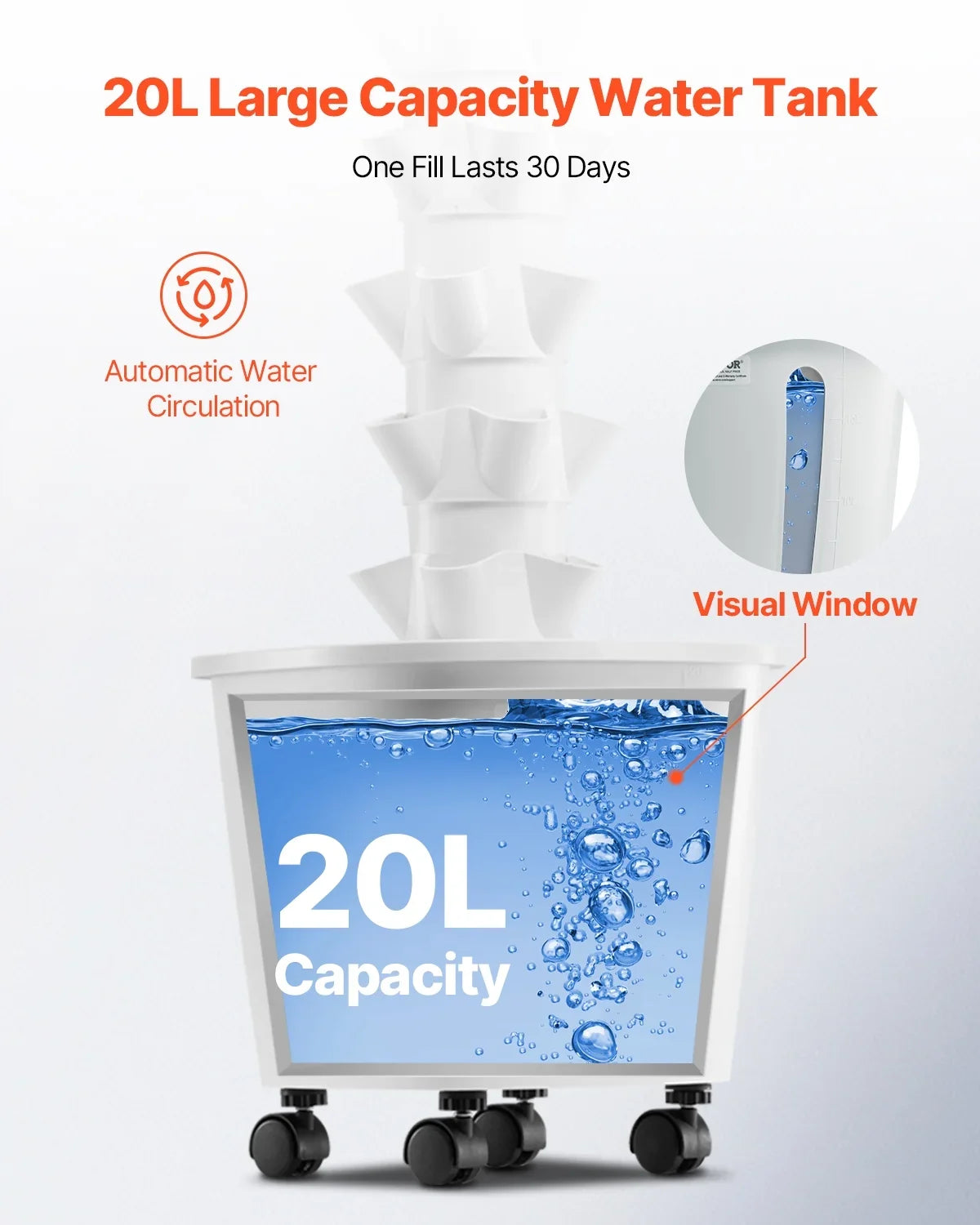 2026 New VEVOR Hydroponic Growing System, 50 Pods Vertical 10 Tiers Hydroponic Tower, Rolling Hydronic Garden with Water Pump & Wheels, Indoor Plants Germination Kit for Herbs Fruits & Vegetables - Image 4