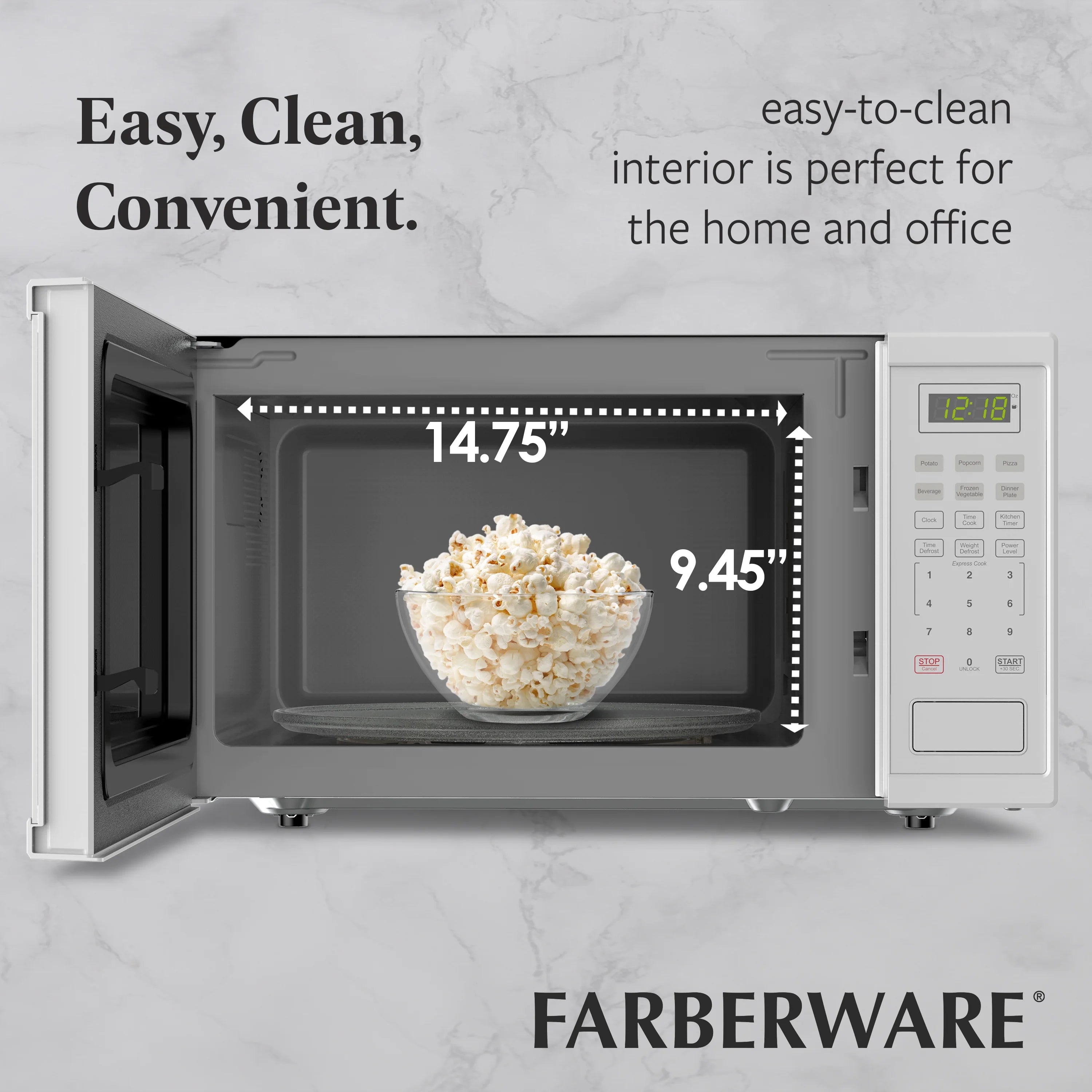 2026 New Farberware Countertop Microwave Ov 1100 Watts, 2.2 cu ft - Smart Sensor With LED Lighting and Child Lock - Perfect for Apartments and Dorms - Easy Clean Black Interior, Stainless Steel - Image 38