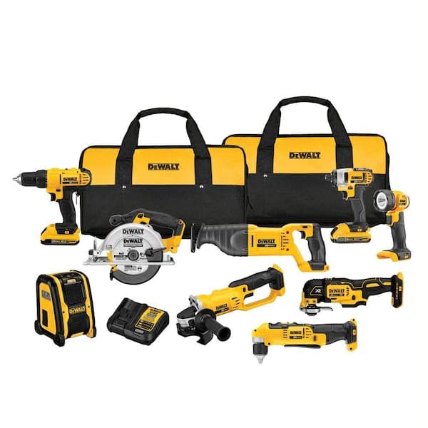 2026 New 20V MAX Cordless 9 Tool Combo Kit with (2) 20V 2.0Ah Batteries and Charger