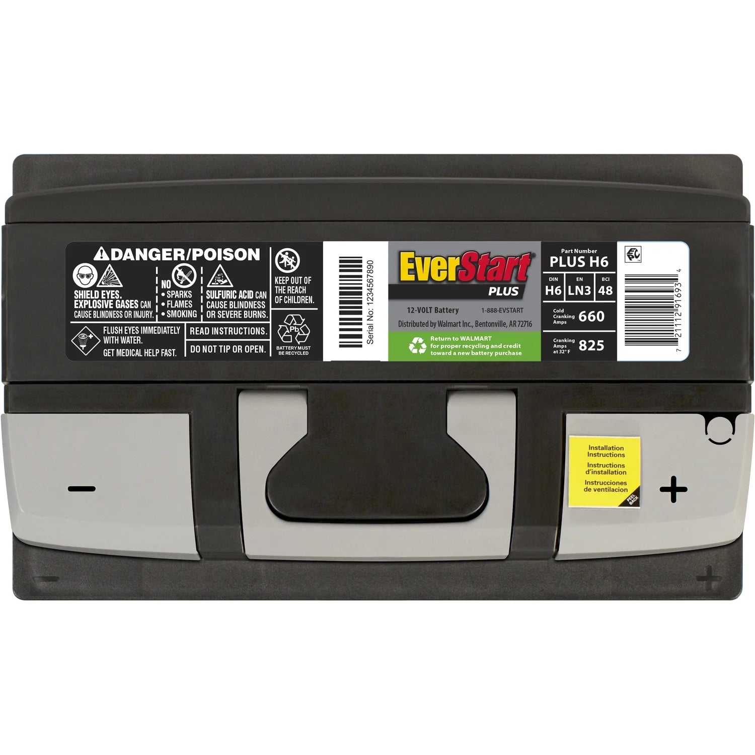 2026 New EverStart Plus Lead Acid Automotive Battery, Group Size H6 / LN3 / 48 12 Volt, 660 CCA - Image 3