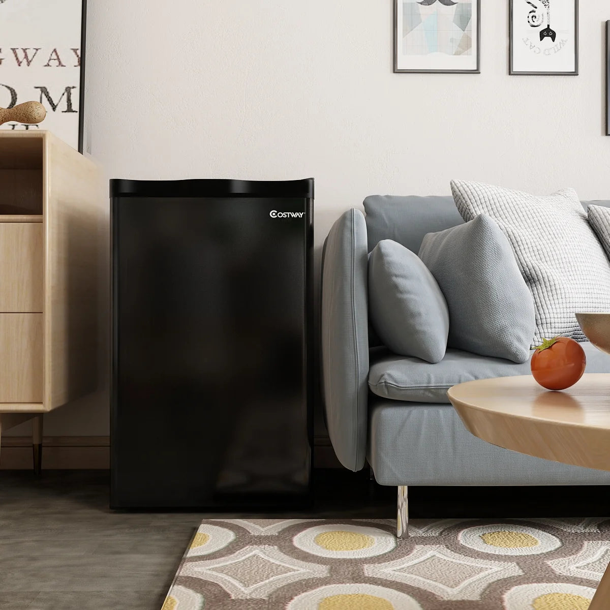 2026 New Costway 3.2 Cu.Ft. Compact Refrigerator Mini Dorm Small Fridge Freezer Reversible Door - Image 4