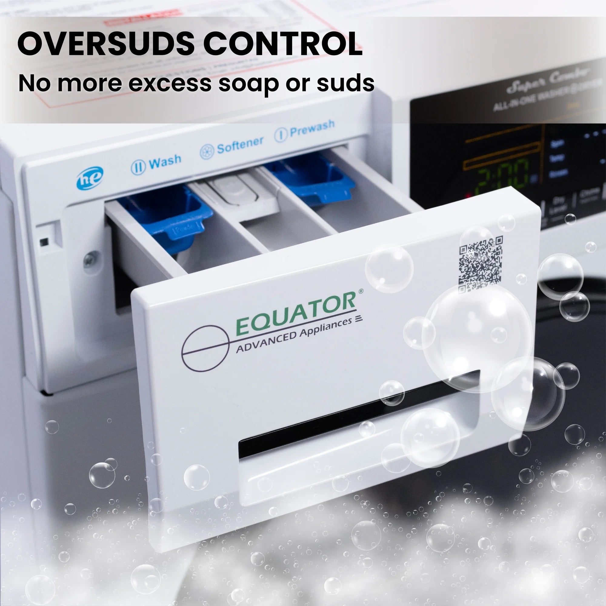 2026 New Equator Combination Washer Dryer Ventless/Vented Pet cycle 1.62cf/15lbs 110V with Adjustable legs - Image 21