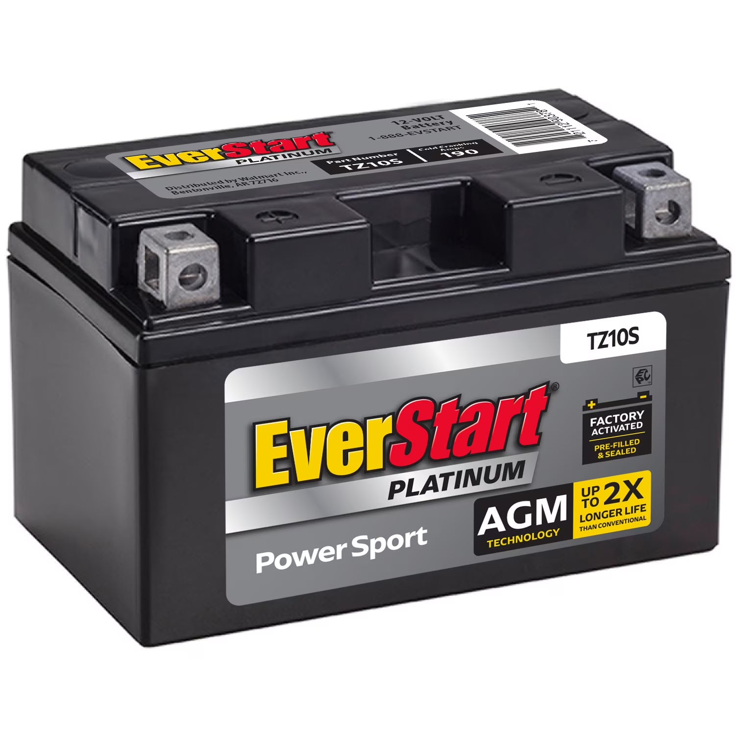 2026 New EverStart Platinum AGM Power Sport Battery, Group Size TX10S 12 Volt, 190 CCA