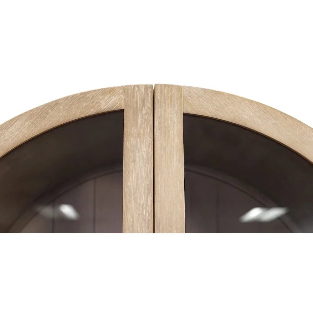 2026 New Modern Wood Arched Display Cabinet/Bookcase Fully Assembled Light Brown - Image 3