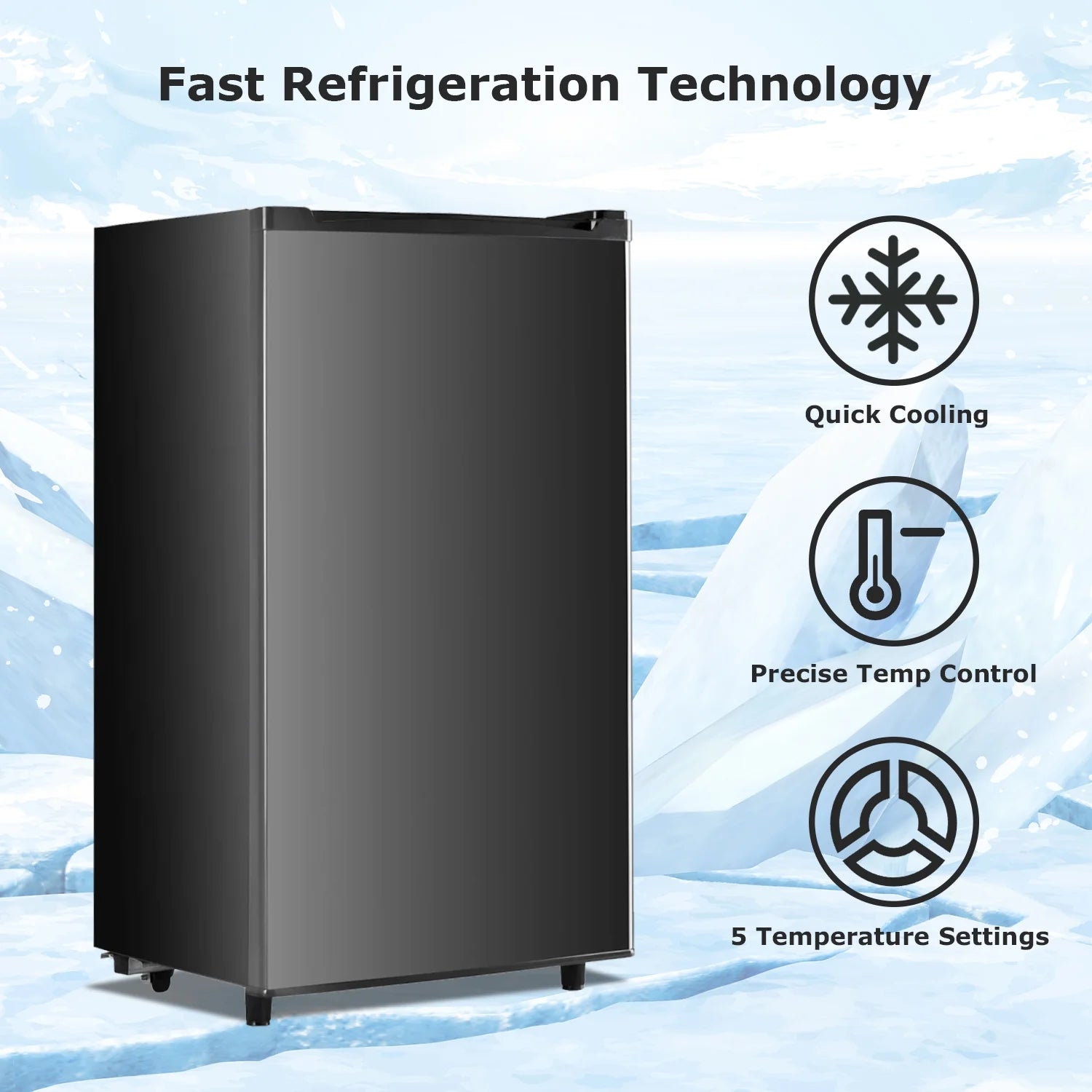 2026 New Beddle Mini Fridge with Freezer 3.2 Cu.ft Small Refrigerator for Dorm Bedroom, Compact Refrigerators Single Door Adjustable Thermostat Low Noise,Silver - Image 13