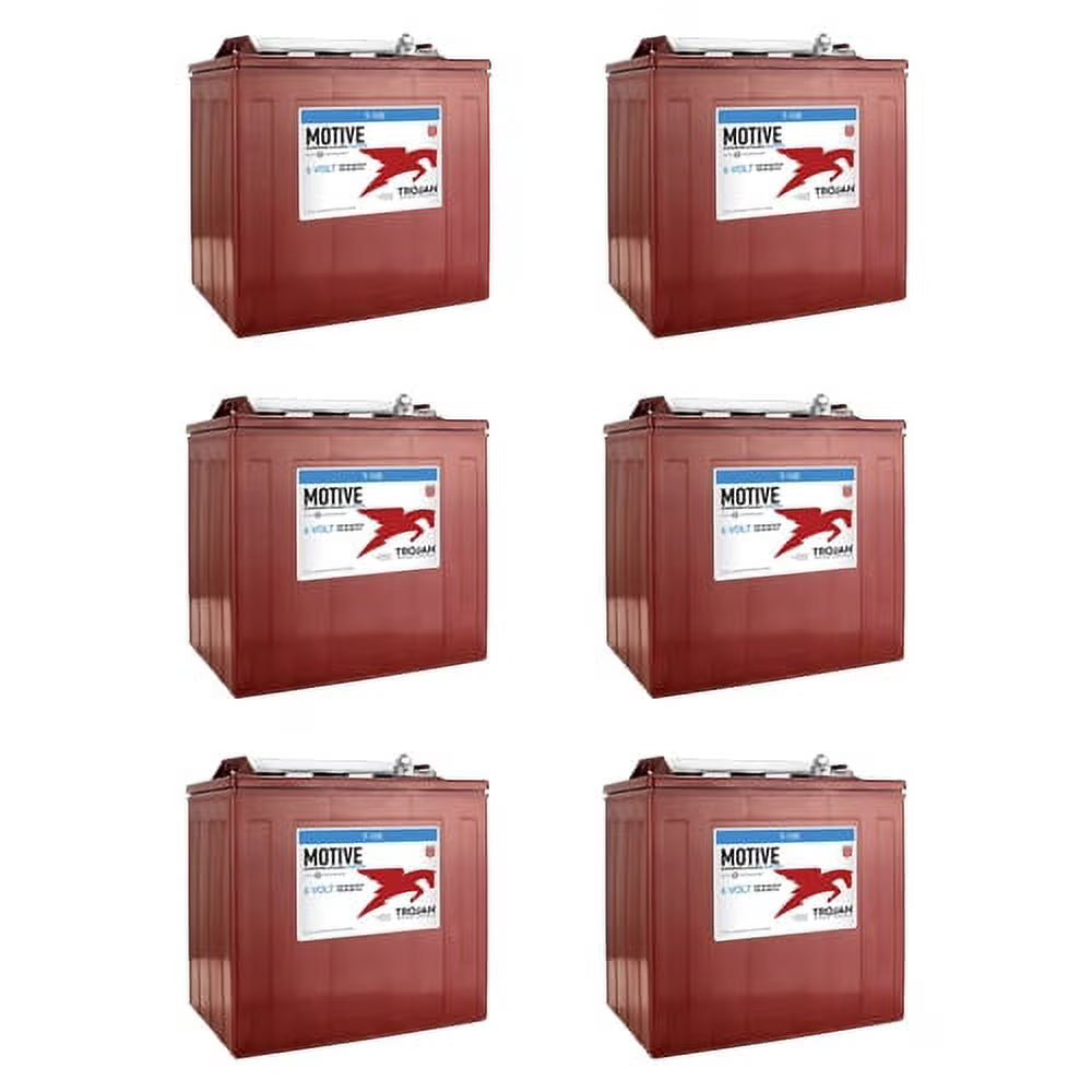 2026 New 6-Volt Golf Cart Batteries - Trojan Battery 6V/225Ah T-105 (6-Pack, 36V)