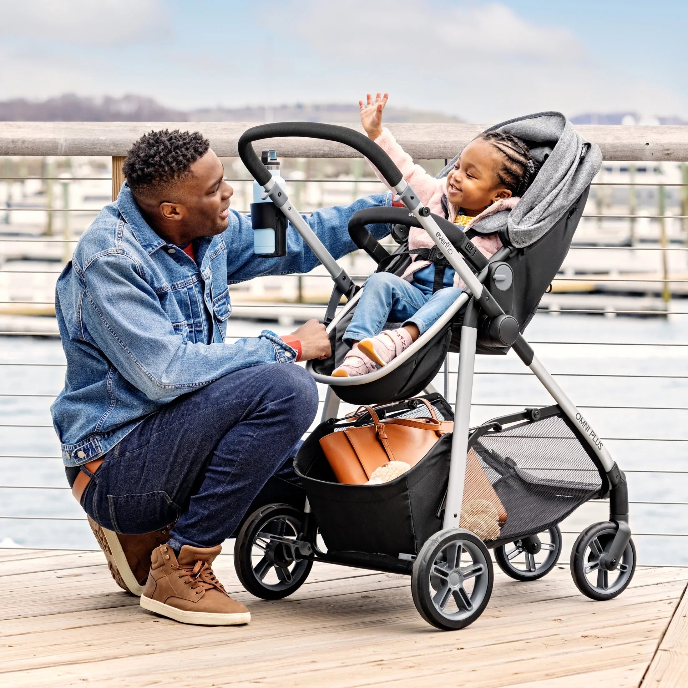 2026 New Evenflo Omni Plus Modular Travel System with LiteMax Sport Infant Car Seat, Mylar Gray, Unisex - Image 89