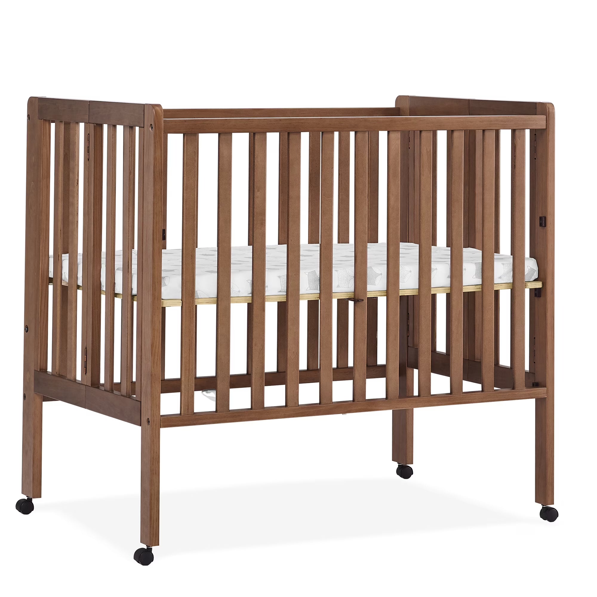 2026 New Delta Children Lee Portable Folding Mini Crib with 1.5-Inch Mattress - Greenguard Gold Certified, Bianca White - Image 3