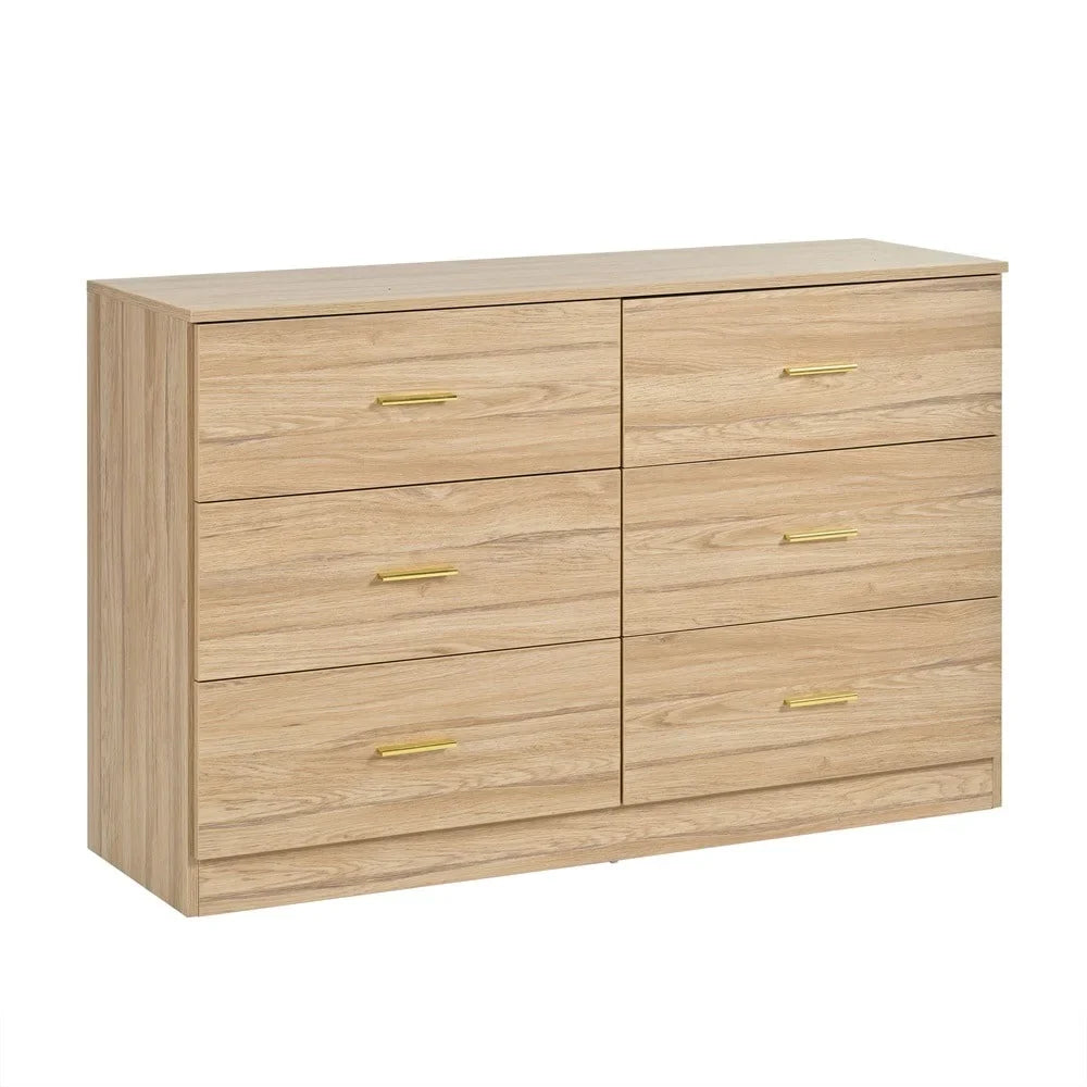2026 New Kadyn Modern 6 Drawer Dresser Wood Cabinet,Dresser for Bedroom, Kitchen Storage Cabinet with Drawers, Chest of Drawers(Black) - Image 40