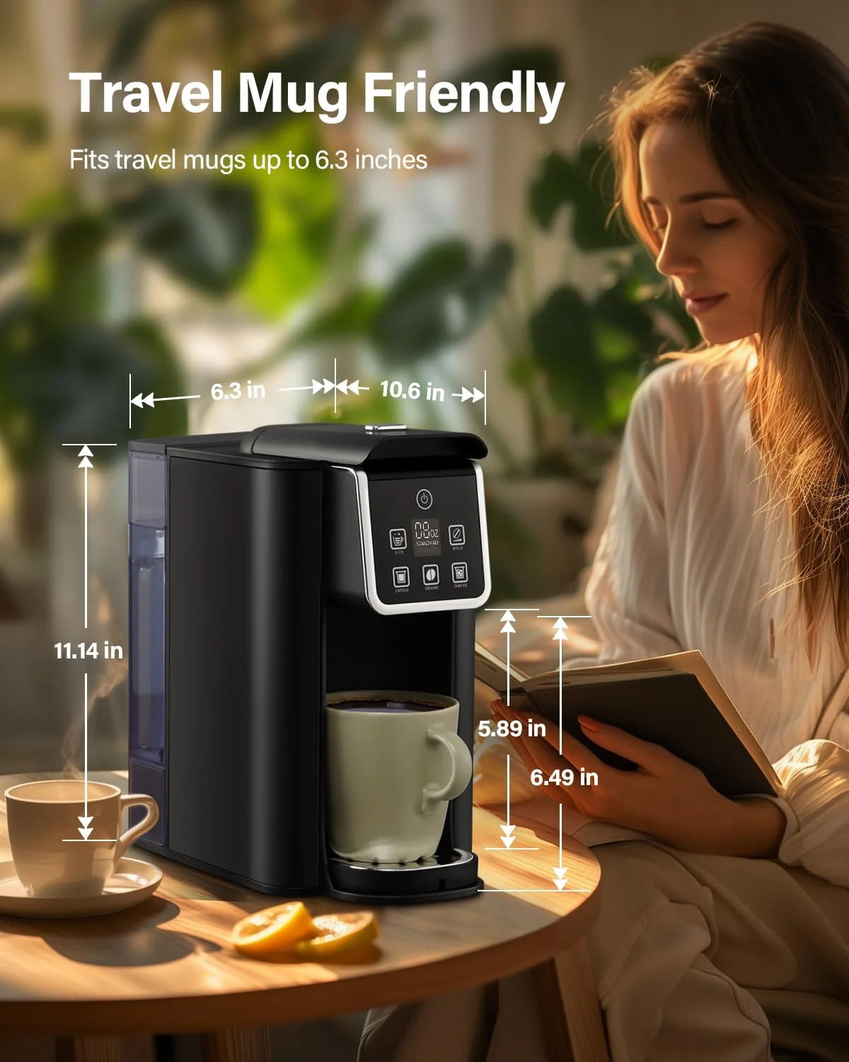 2026 New Single Serve Coffee Maker, Hot and Iced Coffee Machine for K-Cup Pods & Ground Coffee, 6 to 14 oz Brew Sizes, 50 oz Removable Water Tank, Bold Brew Setting, Stainless Steel, Black - Image 17