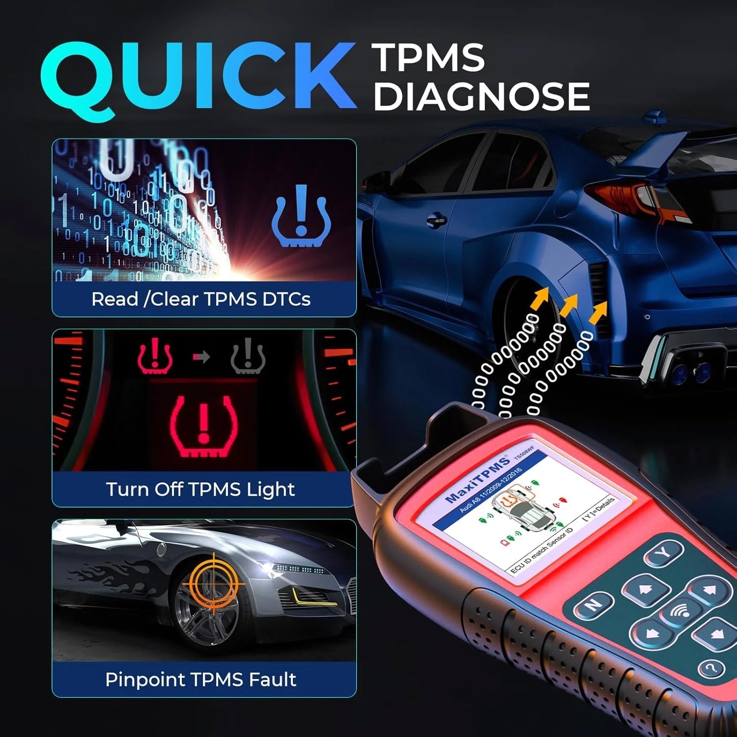 2026 New MaxiTPMS TS508WF TPMS Tool, 2025 Enhanced Wi-Fi Ver. of TS508 TS501 PRO TS408S TS601, MX-Sensor TPMS Progamming Tool, TPMS Diagnosis/Reset TPMS Relearn Tool, Read/Clear TPMS DTCs - Image 5