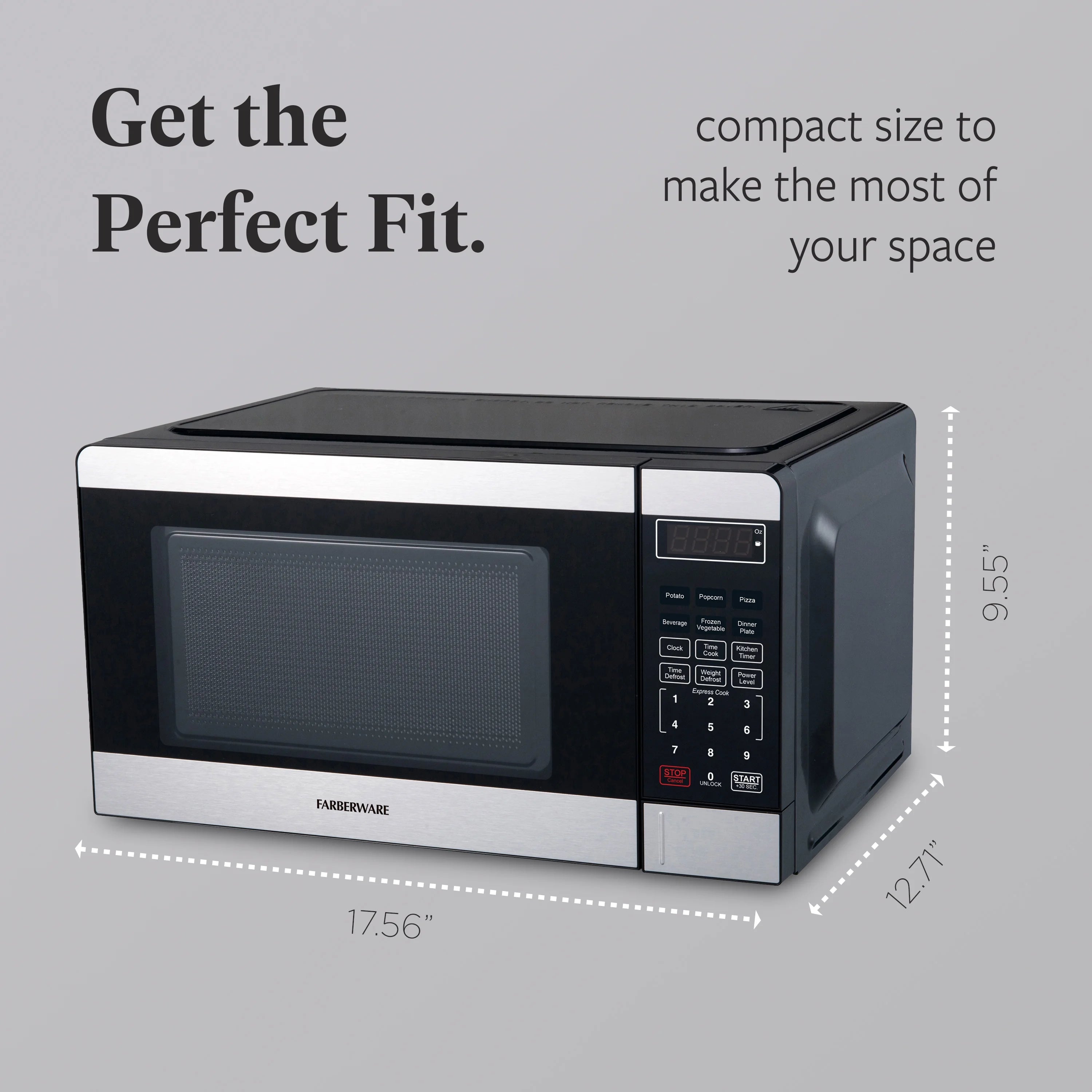 2026 New Farberware Countertop Microwave Ov 1100 Watts, 2.2 cu ft - Smart Sensor With LED Lighting and Child Lock - Perfect for Apartments and Dorms - Easy Clean Black Interior, Stainless Steel - Image 53