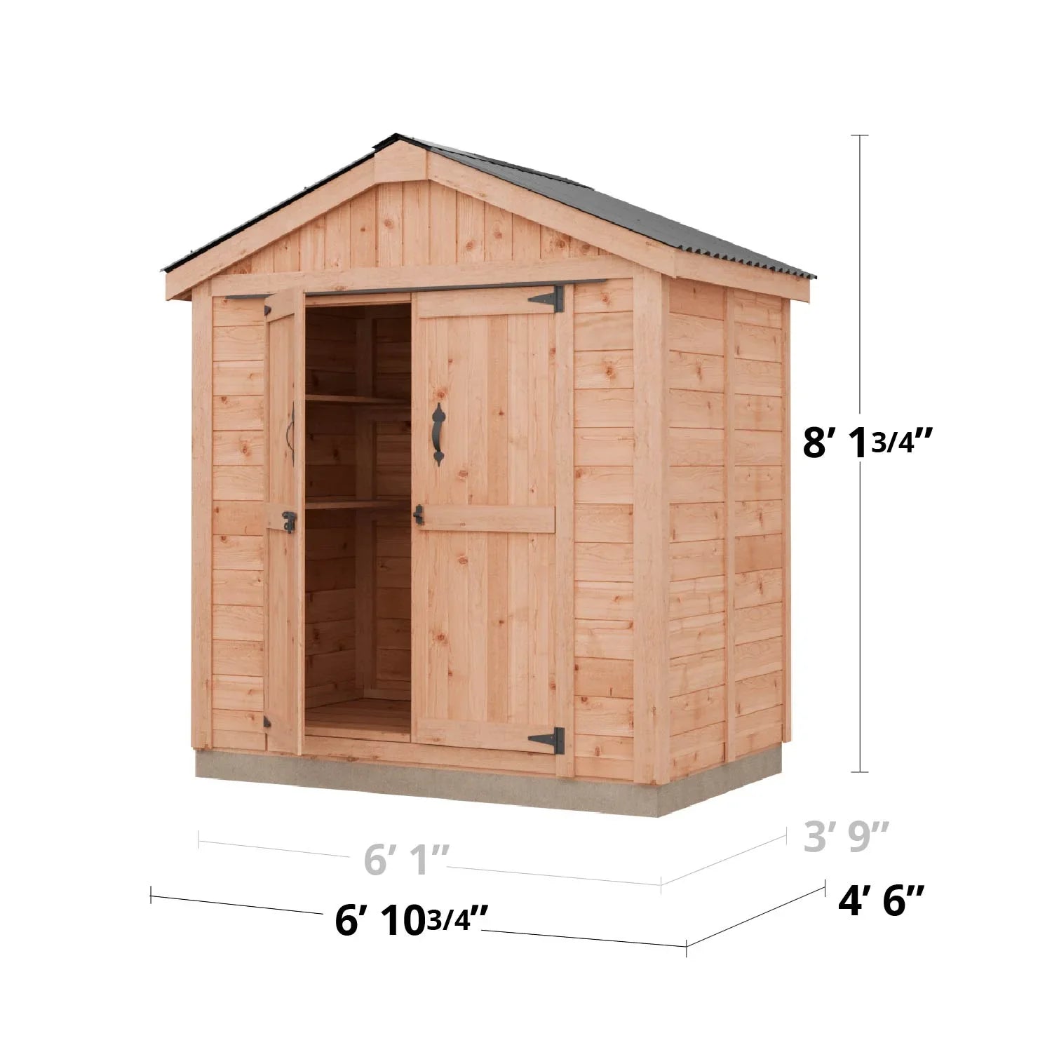 2026 New Outdoor Living Today 6x4 Western Red Cedar Space Master Shed Double Door with Cedar Roof - Image 6