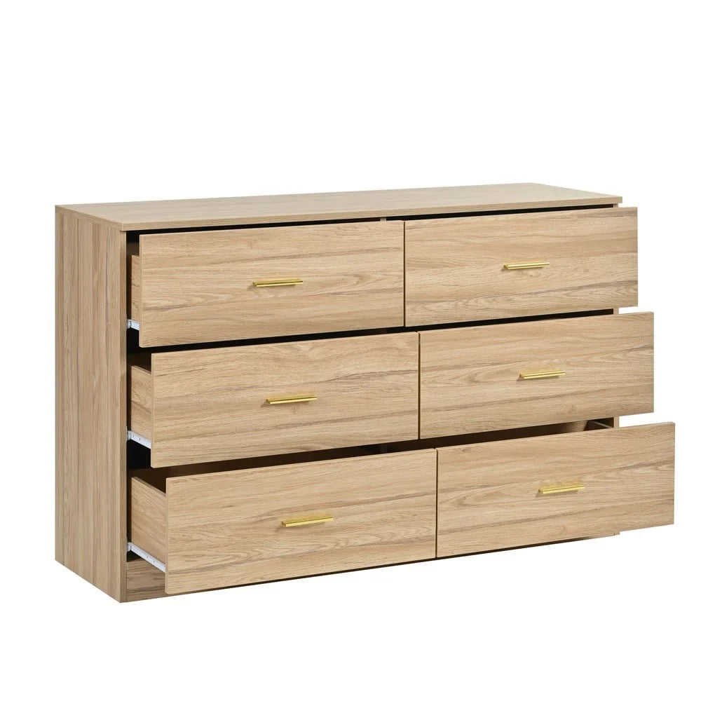 2026 New Kadyn Modern 6 Drawer Dresser Wood Cabinet,Dresser for Bedroom, Kitchen Storage Cabinet with Drawers, Chest of Drawers(Black) - Image 41
