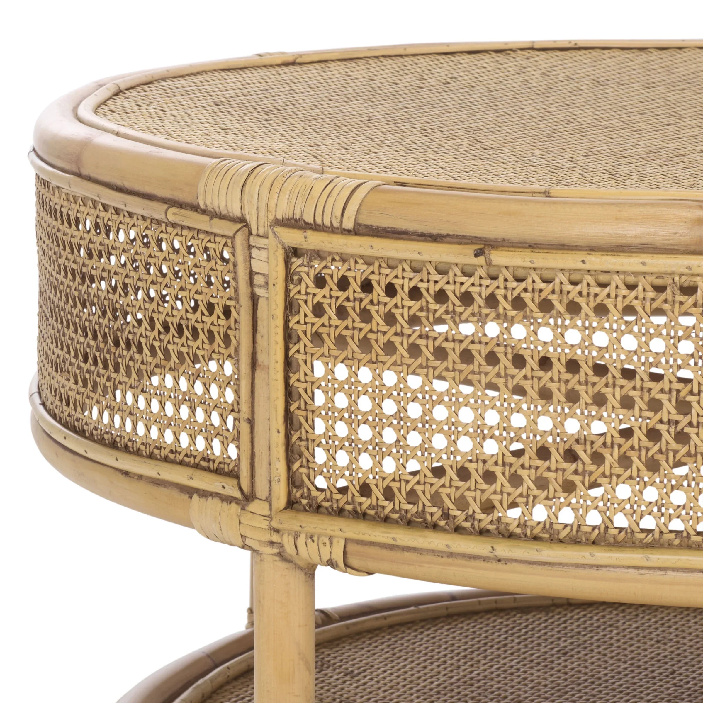 2026 New SAFAVIEH Modern Round Rattan Coffee Table, Natural - Image 17