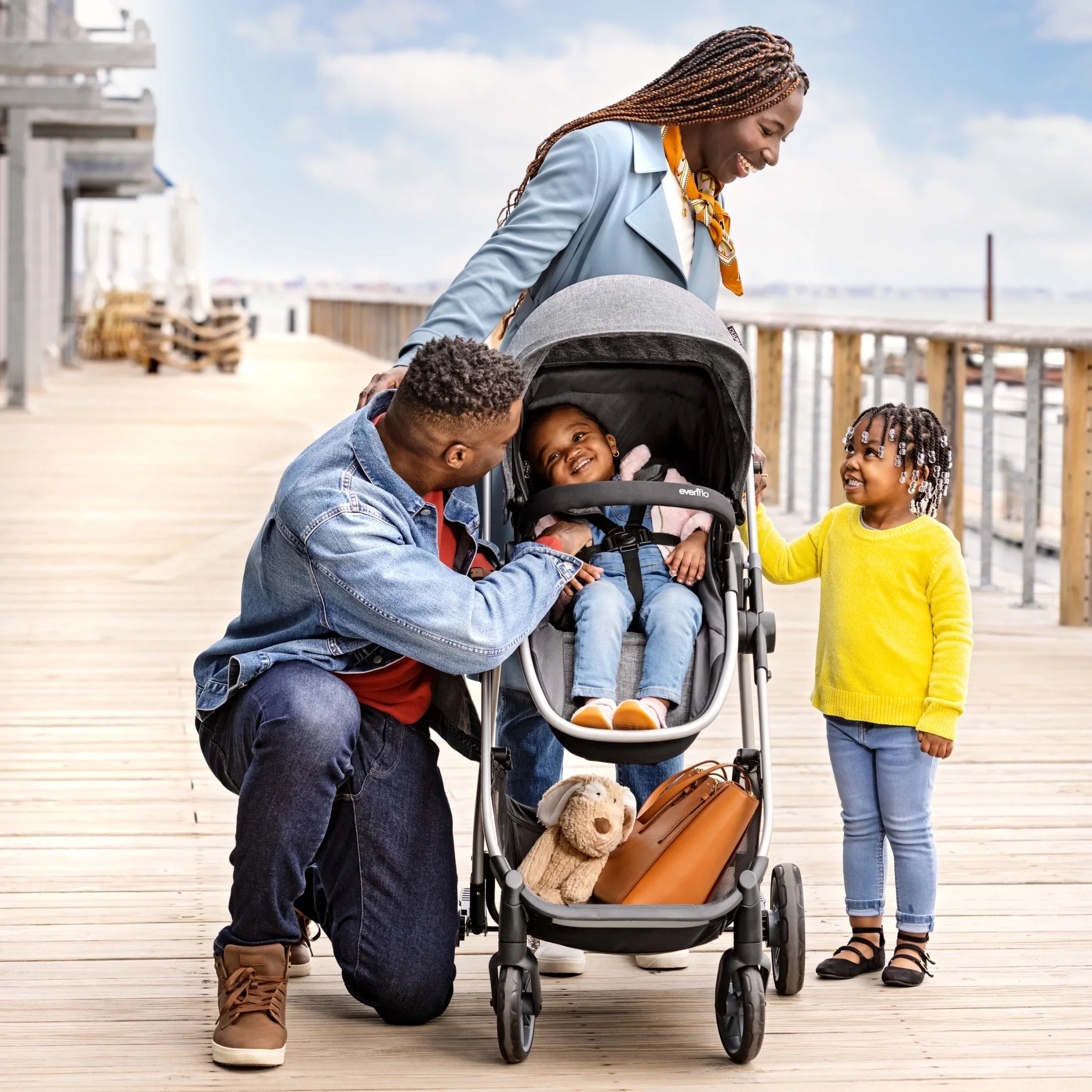 2026 New Evenflo Omni Plus Modular Travel System with LiteMax Sport Infant Car Seat, Mylar Gray, Unisex - Image 88