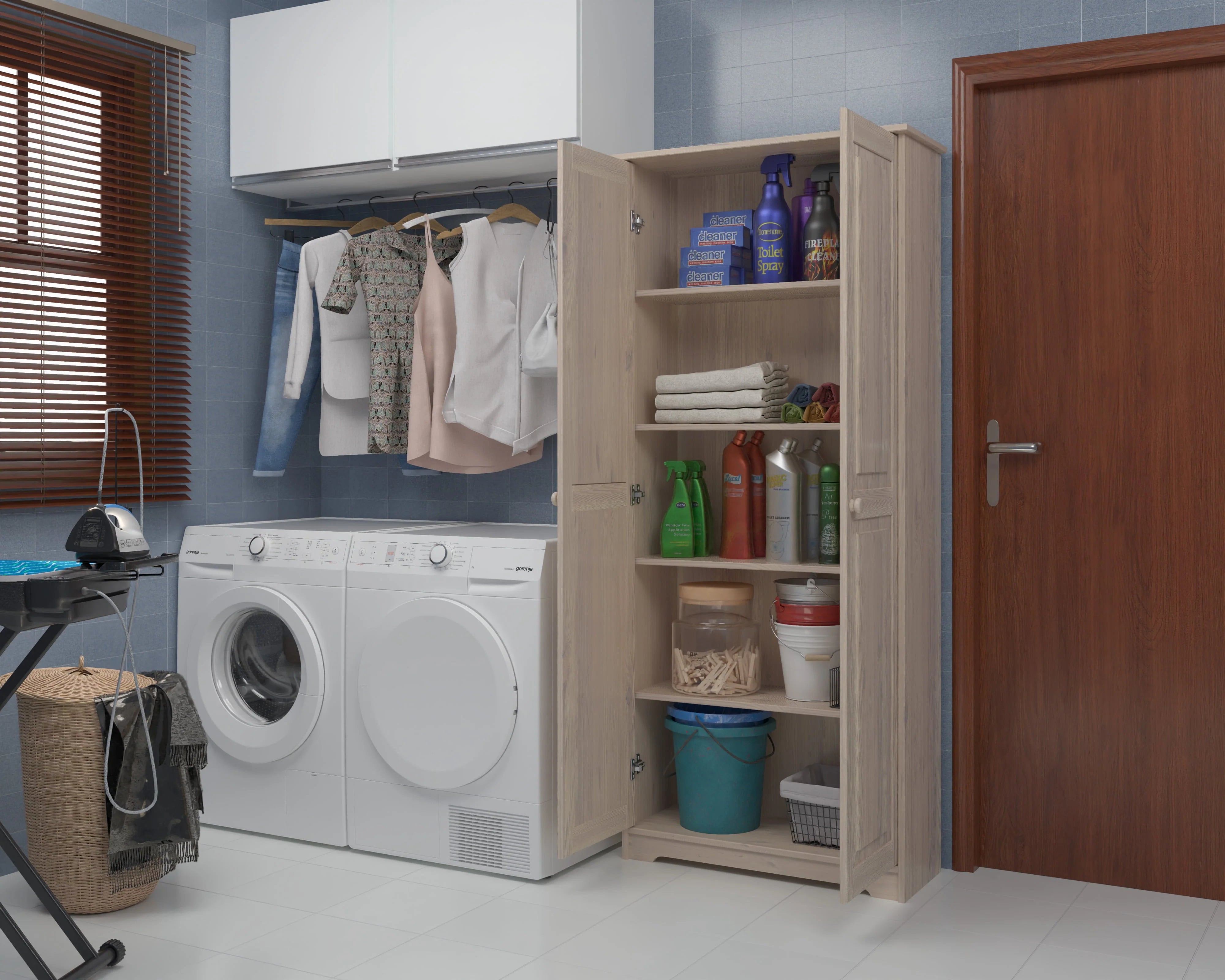2026 New Solid Wood Pantry Storage Cabinet, Freestanding Kitchen Cupboard, Closet with Shelves - Image 4