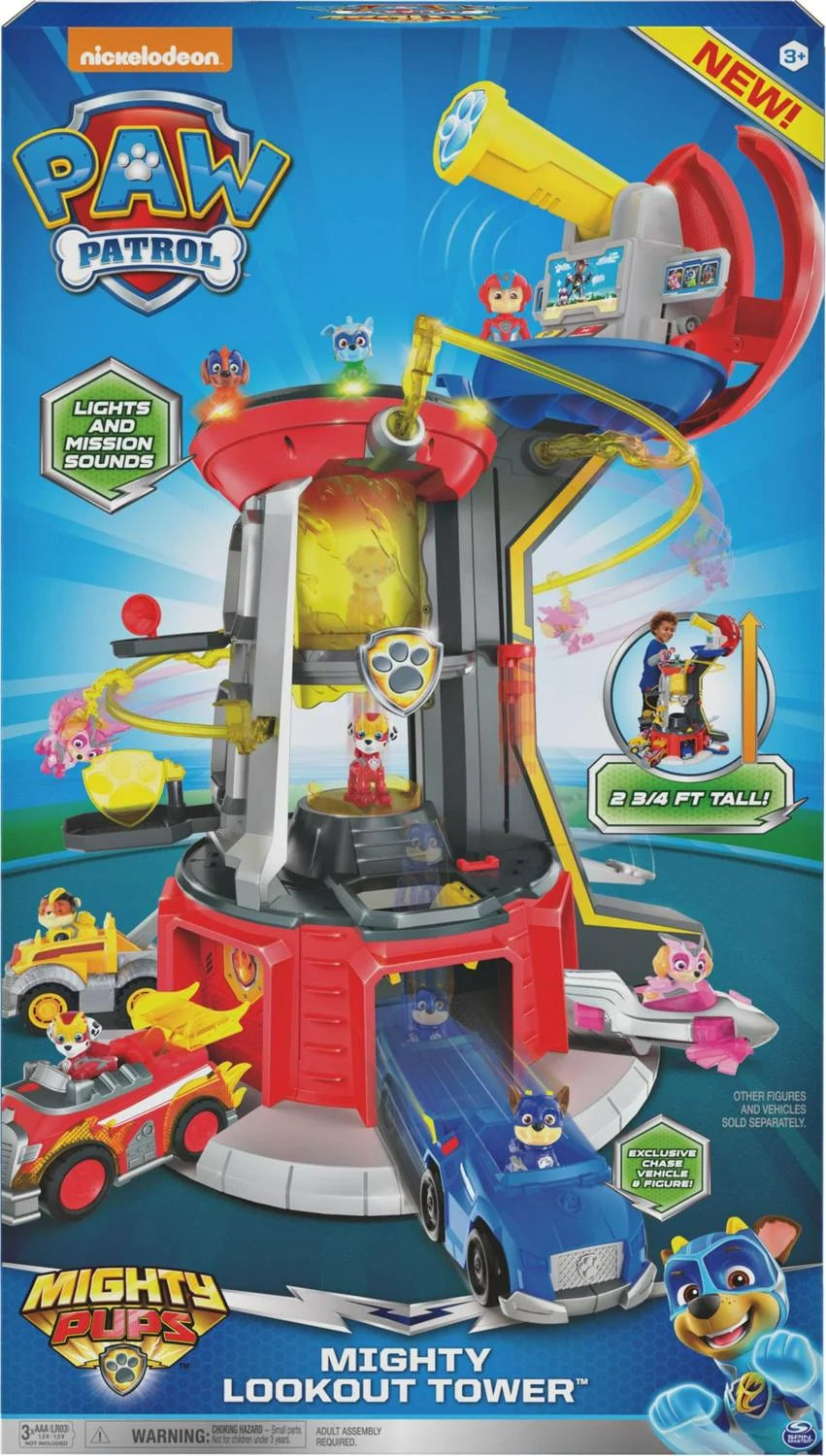 2026 New PAW Patrol Mighty Pups Super PAWs Lookout Tower Playset with Lights and Sound - Image 2