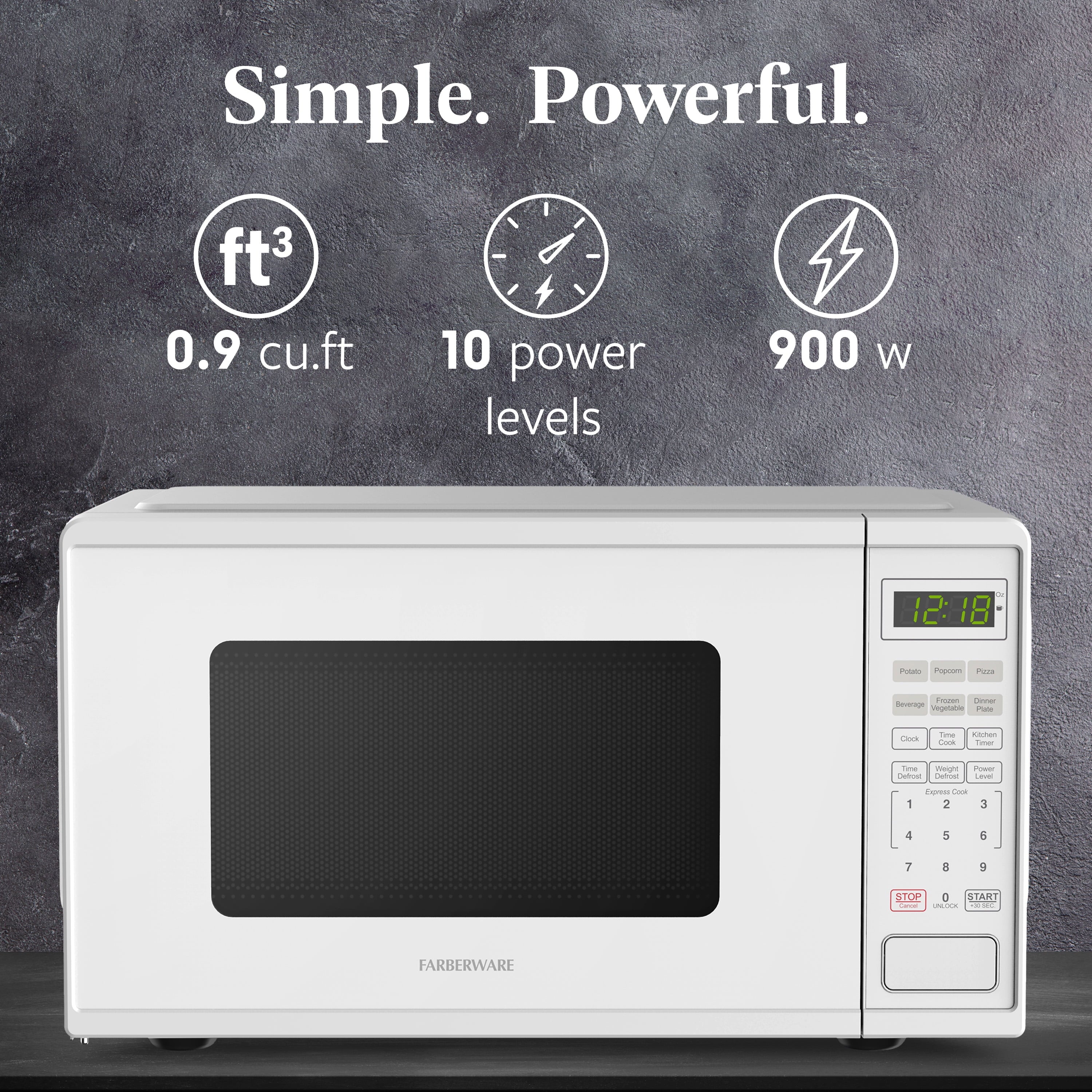2026 New Farberware Countertop Microwave Ov 1100 Watts, 2.2 cu ft - Smart Sensor With LED Lighting and Child Lock - Perfect for Apartments and Dorms - Easy Clean Black Interior, Stainless Steel - Image 29