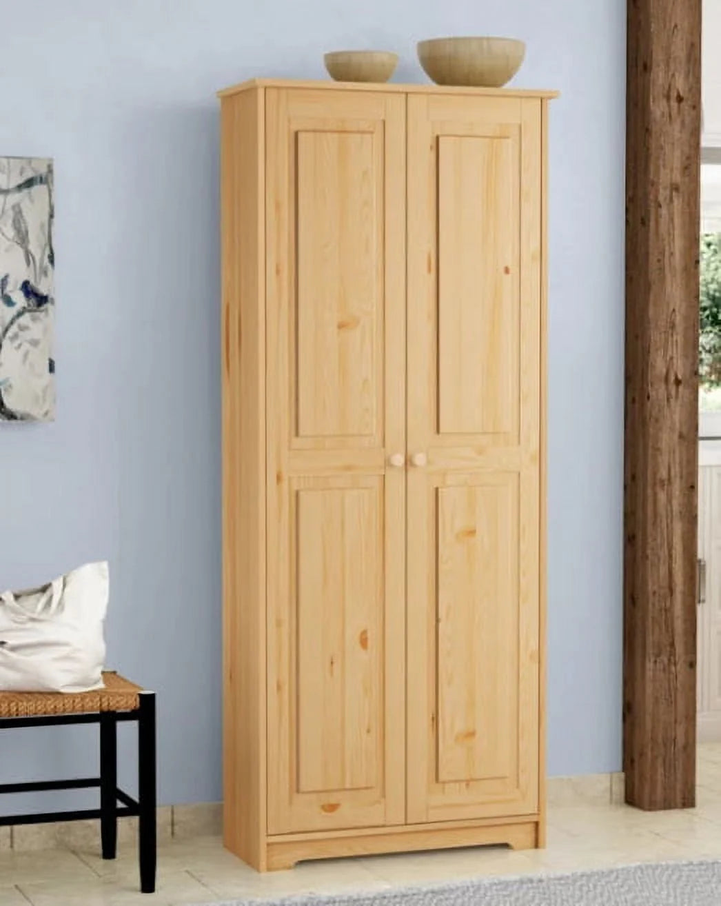 2026 New Solid Wood Pantry Storage Cabinet, Freestanding Kitchen Cupboard, Closet with Shelves - Image 2