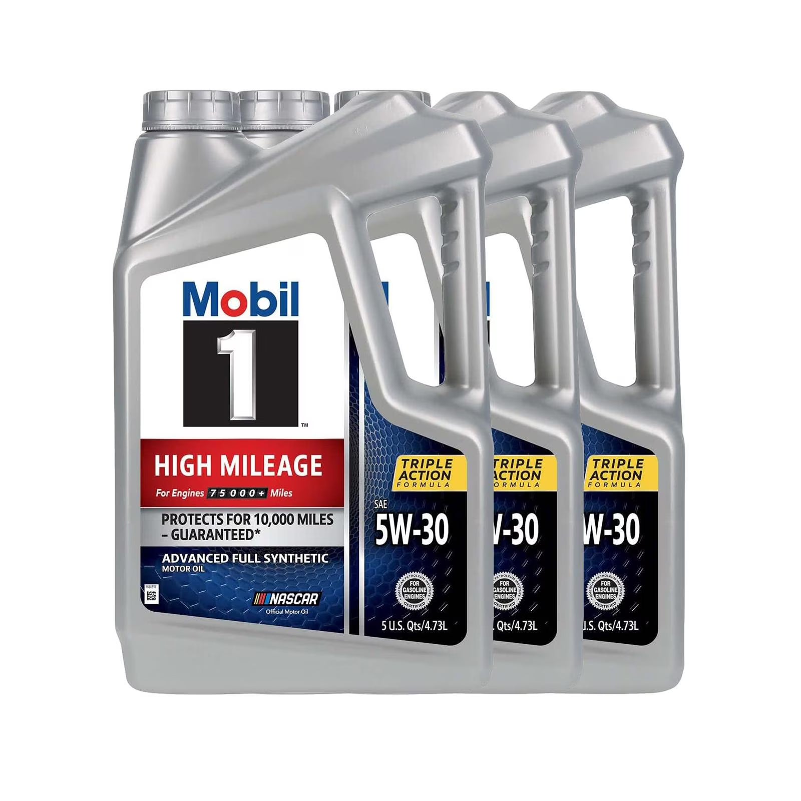 2026 New Mobil 1 High Mileage Full Synthetic Motor Oil 5W-30, 5 qt (3 Pack)