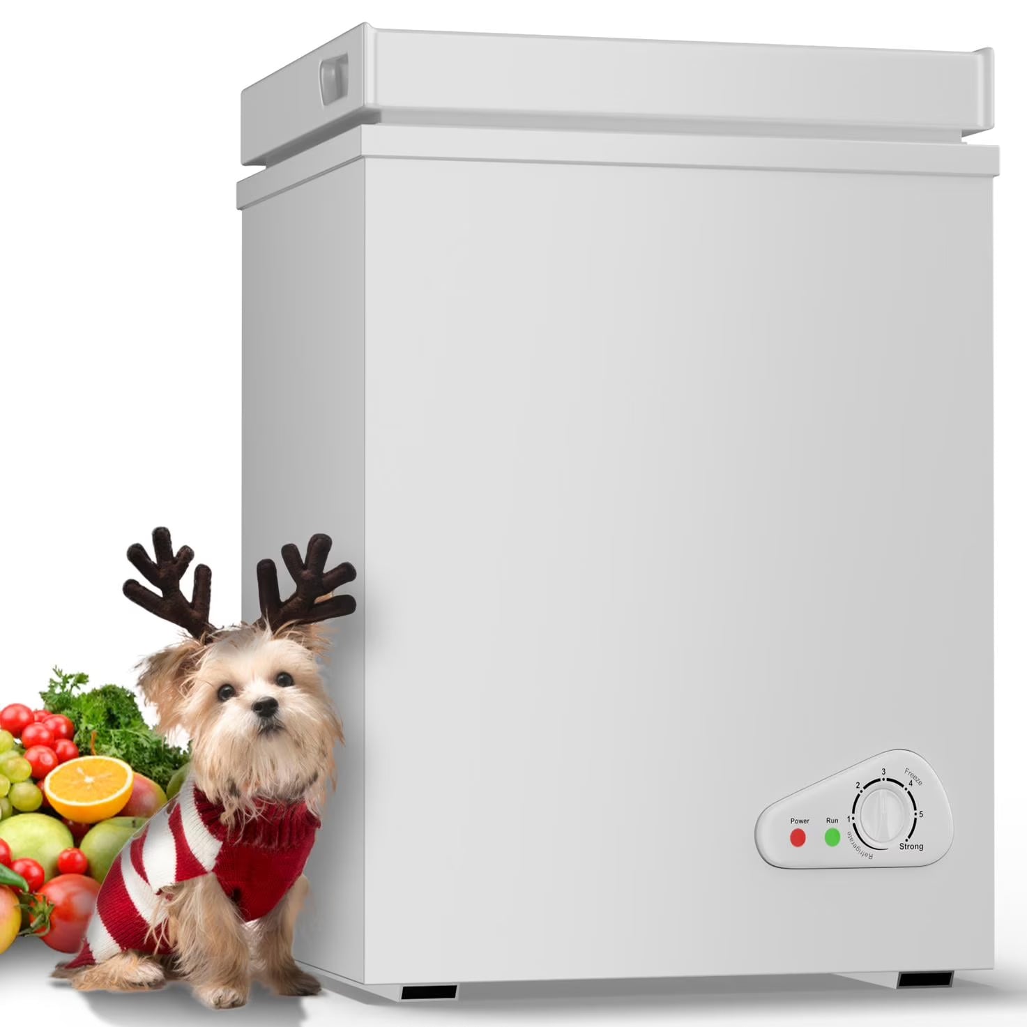 2026 New TABU Chest Freezer, 7.0 Cu Ft Deep Freezer with Adjustable Temperature, Compact Freezer with Top Open Door (White)