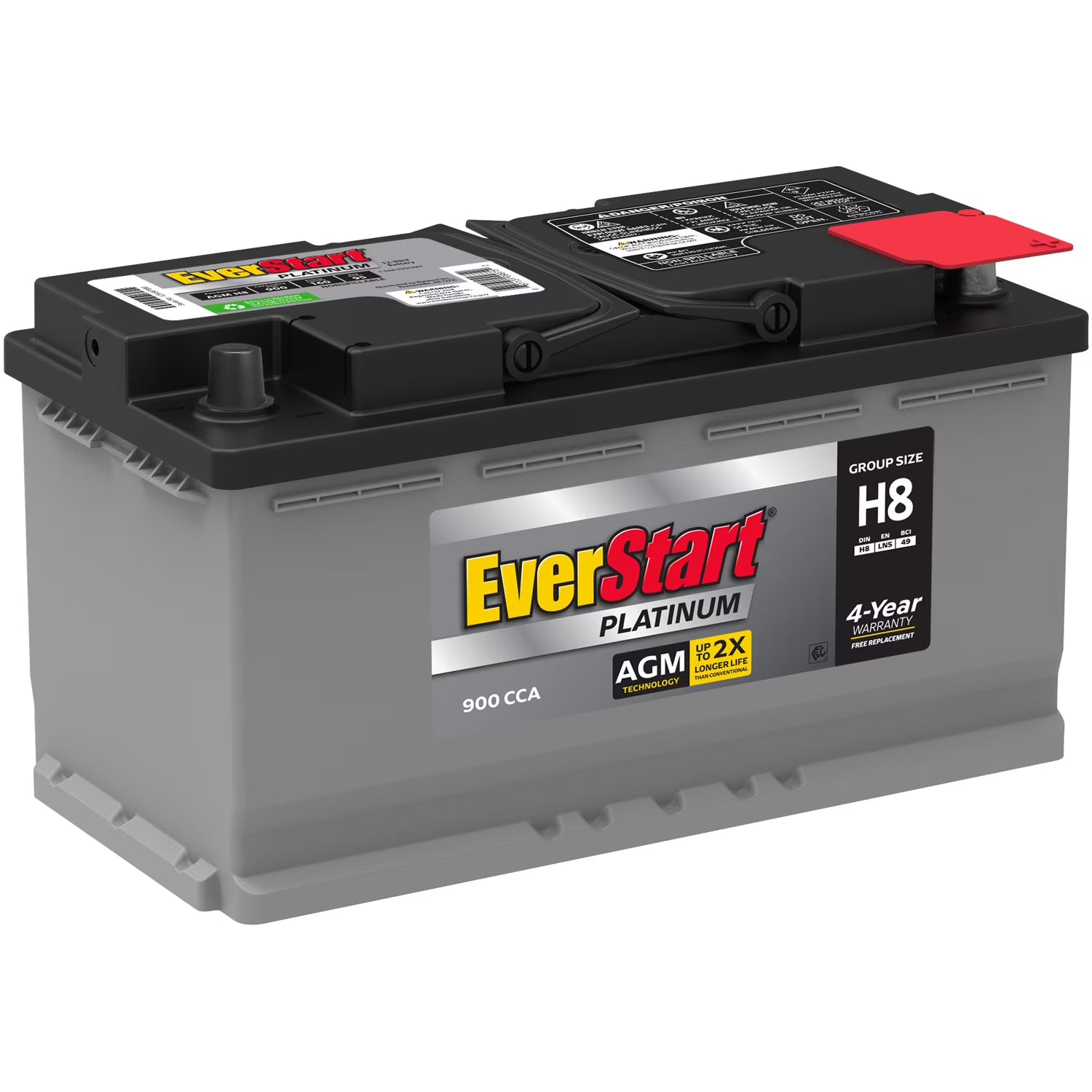 2026 New EverStart Platinum BOXED AGM Battery, Group Size H8 / LN5 / 49 12 Volt, 900 CCA
