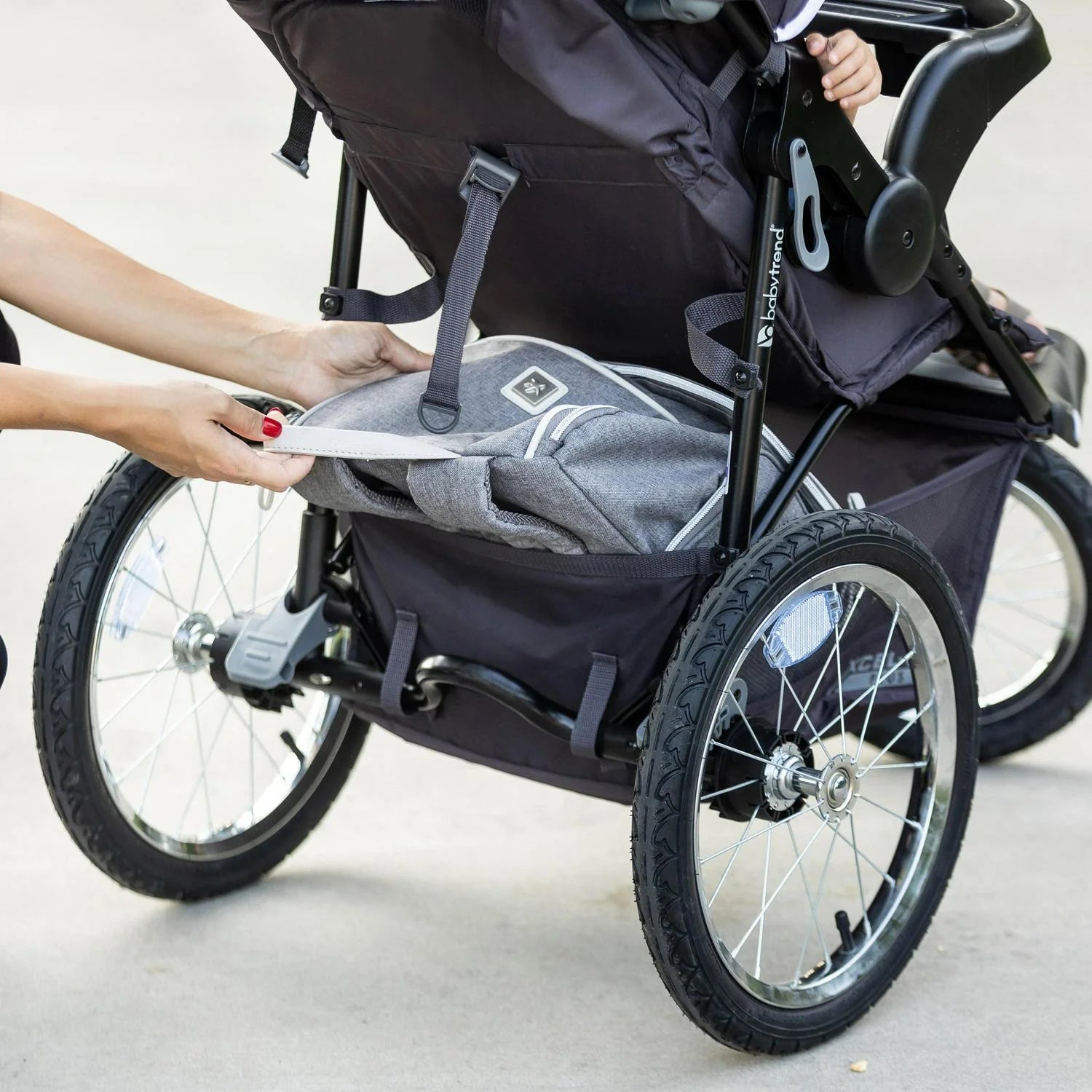 2026 New Baby Trend Xcel-R8 Plus Jogging Stroller with LED Lights. Liberty Grey - Image 7