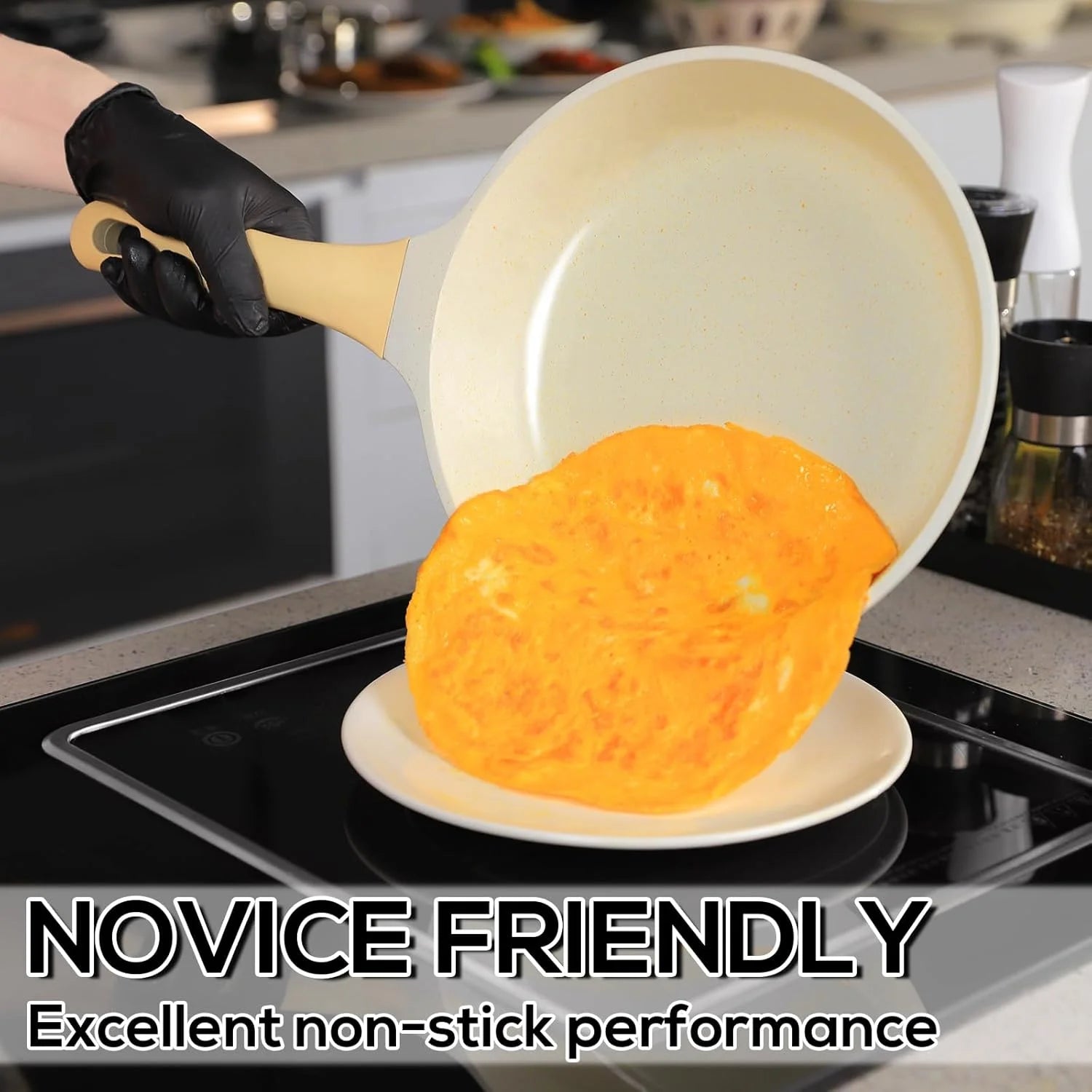 2026 New Romswi Nonstick Pots and Pans Set, 23 Piece Induction Cookware Sets Non-stick Ceramic Kitchen Sets with Utensil, Green - Image 12