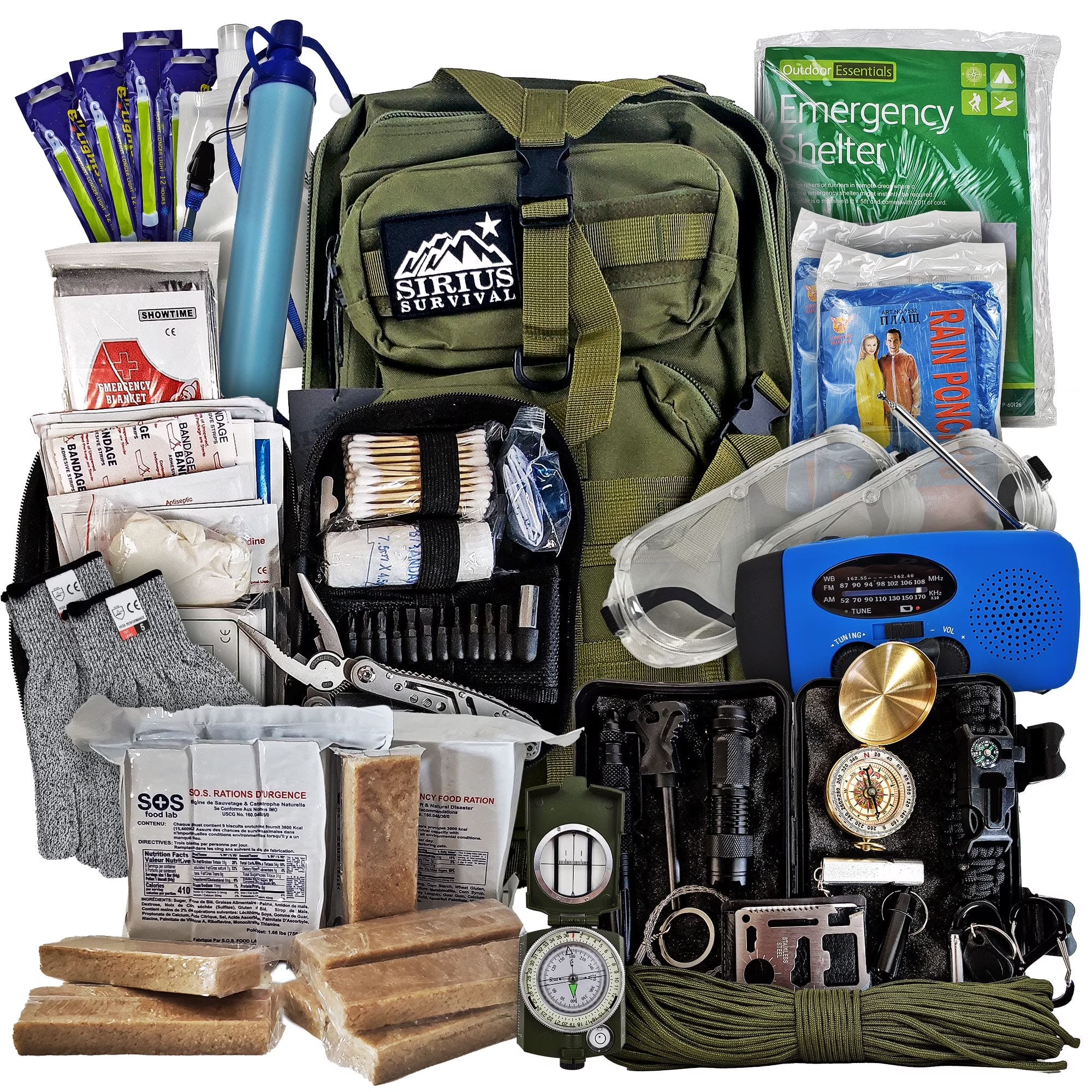 2026 New Vital 72 Hour Emergency Survival Kit for Family - Bug Out Bag for Hurricanes, Floods, Tornadoes or Other Disasters - 72 Hour Kit of Food & Water for 2 Per Bag - Image 3