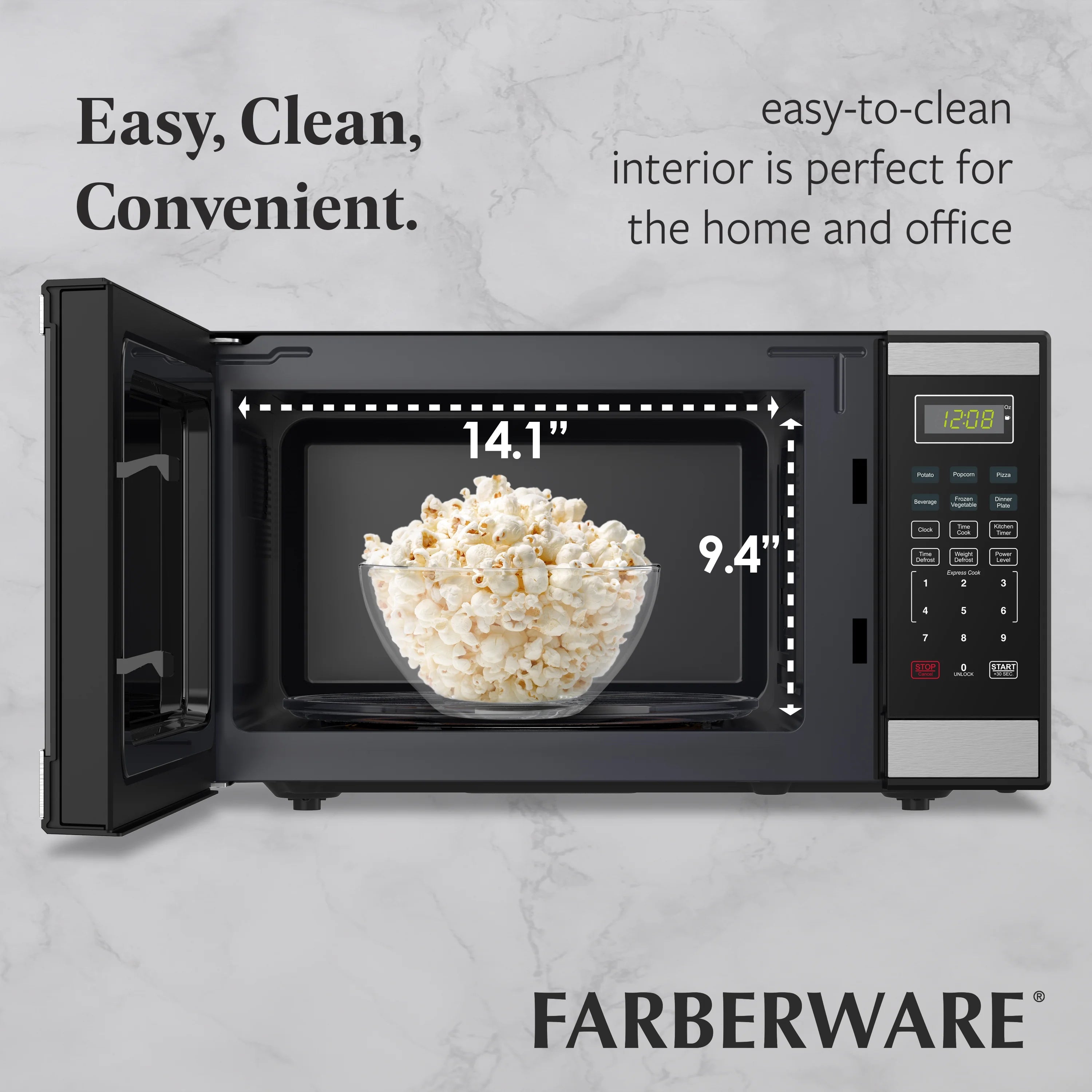 2026 New Farberware Countertop Microwave Ov 1100 Watts, 2.2 cu ft - Smart Sensor With LED Lighting and Child Lock - Perfect for Apartments and Dorms - Easy Clean Black Interior, Stainless Steel - Image 45