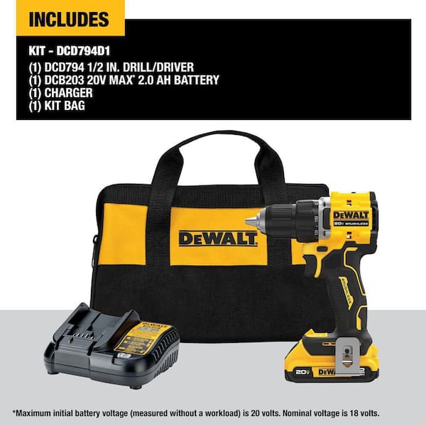 2026 New ATOMIC 20-Volt Lithium-Ion Cordless Compact 1/2 in. Drill/Driver Kit with 2.0Ah Battery, Charger and Bag - Image 12