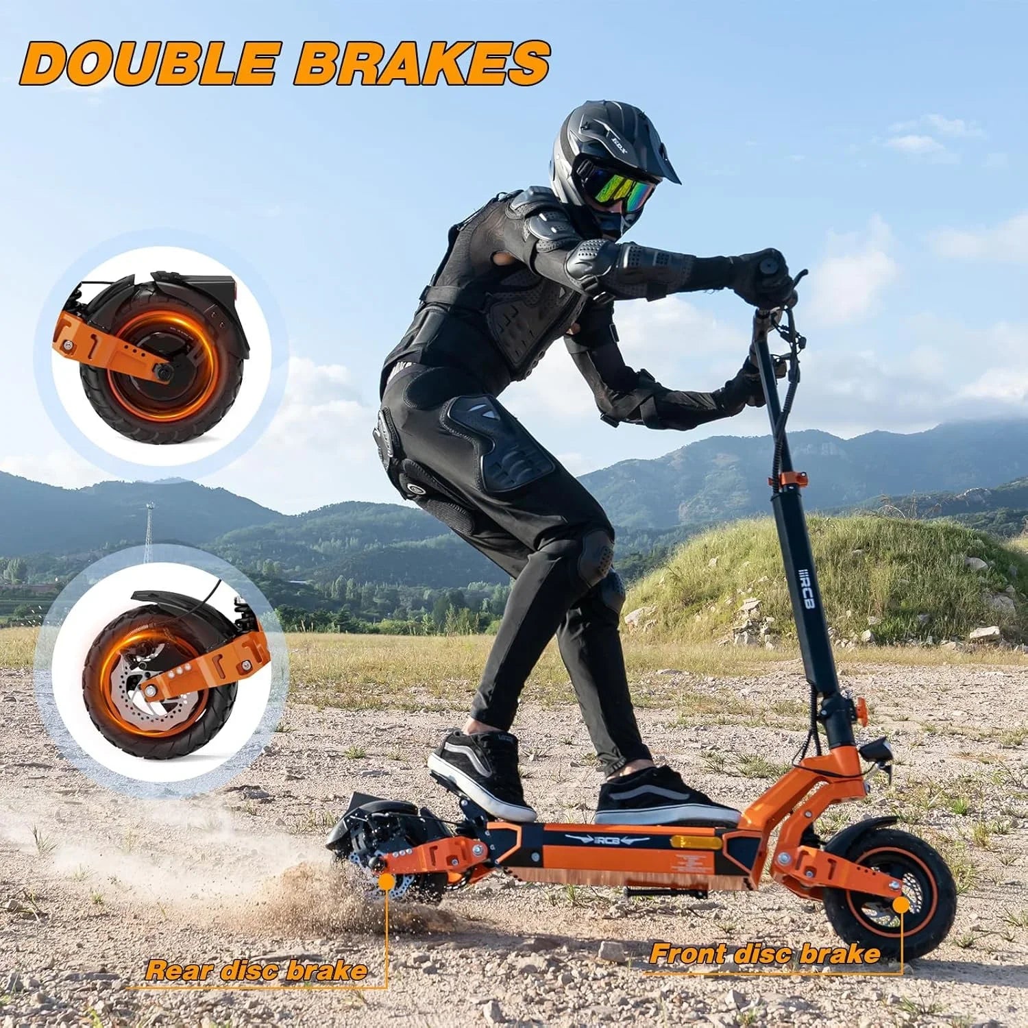 2026 New Electric Scooter for Adults, Max 70miles Range, 1000W Motor, 48V 27Ah Battery, 10" Anti-Flat Tires, Dual Shocks, APP Control&NFC - RCB D7PRO - Image 5