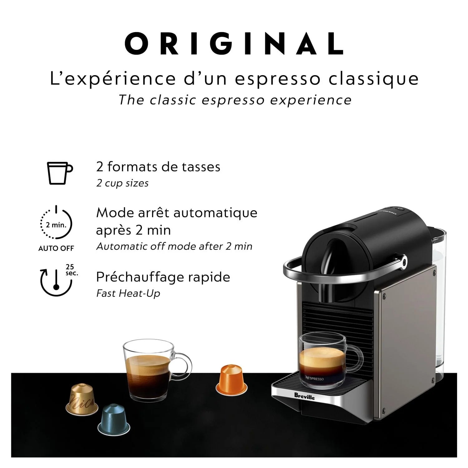 2026 New Nespresso Pixie Espresso Machine by Breville, Titan - BEC440TTN - Image 6