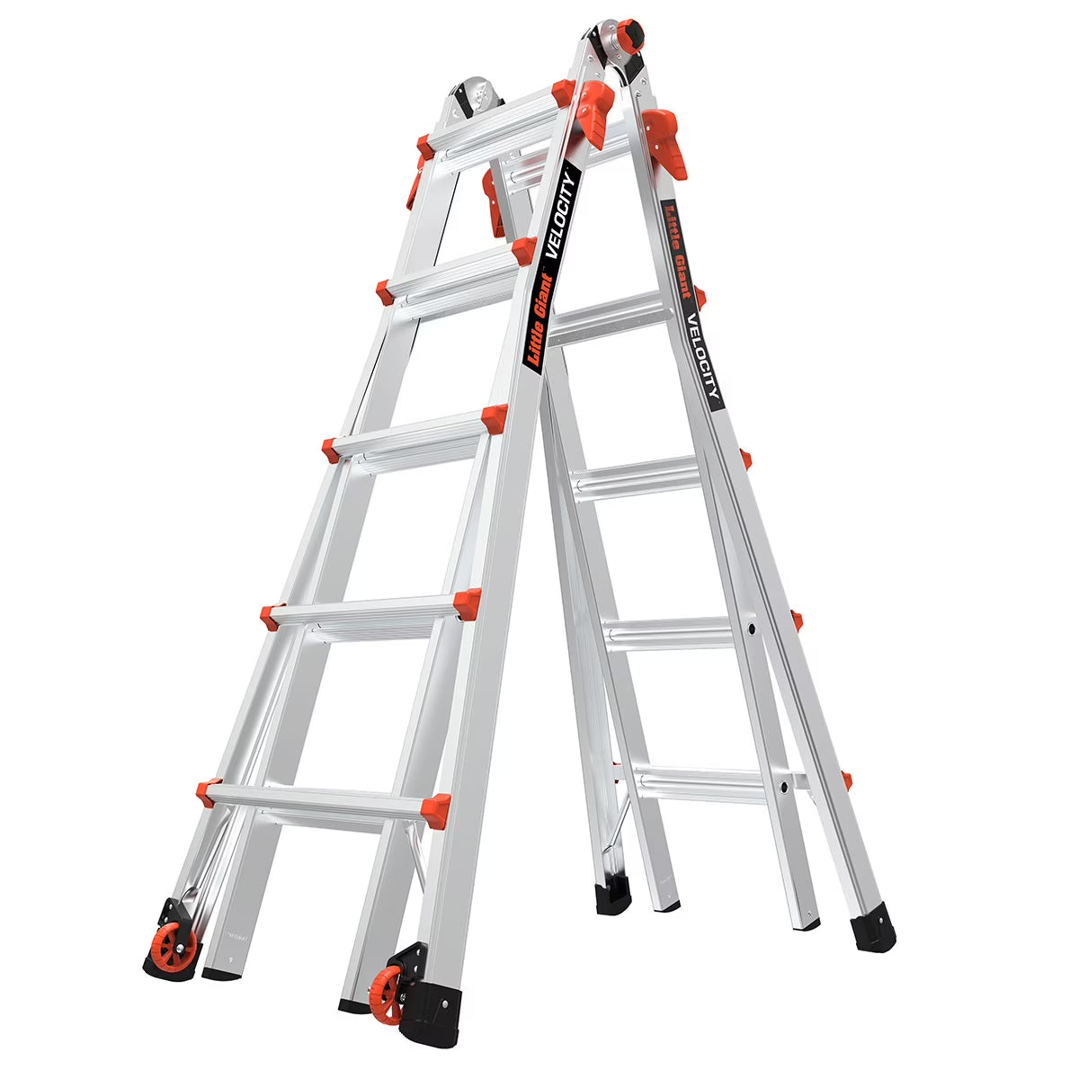 2026 New Little Giant Ladders Velocity 22-ft Multi-Position Ladder, Aluminum, 300 lb Capacity, Telescoping, A-Frame, Extension, with Wheels and Slip-Resistant Feet