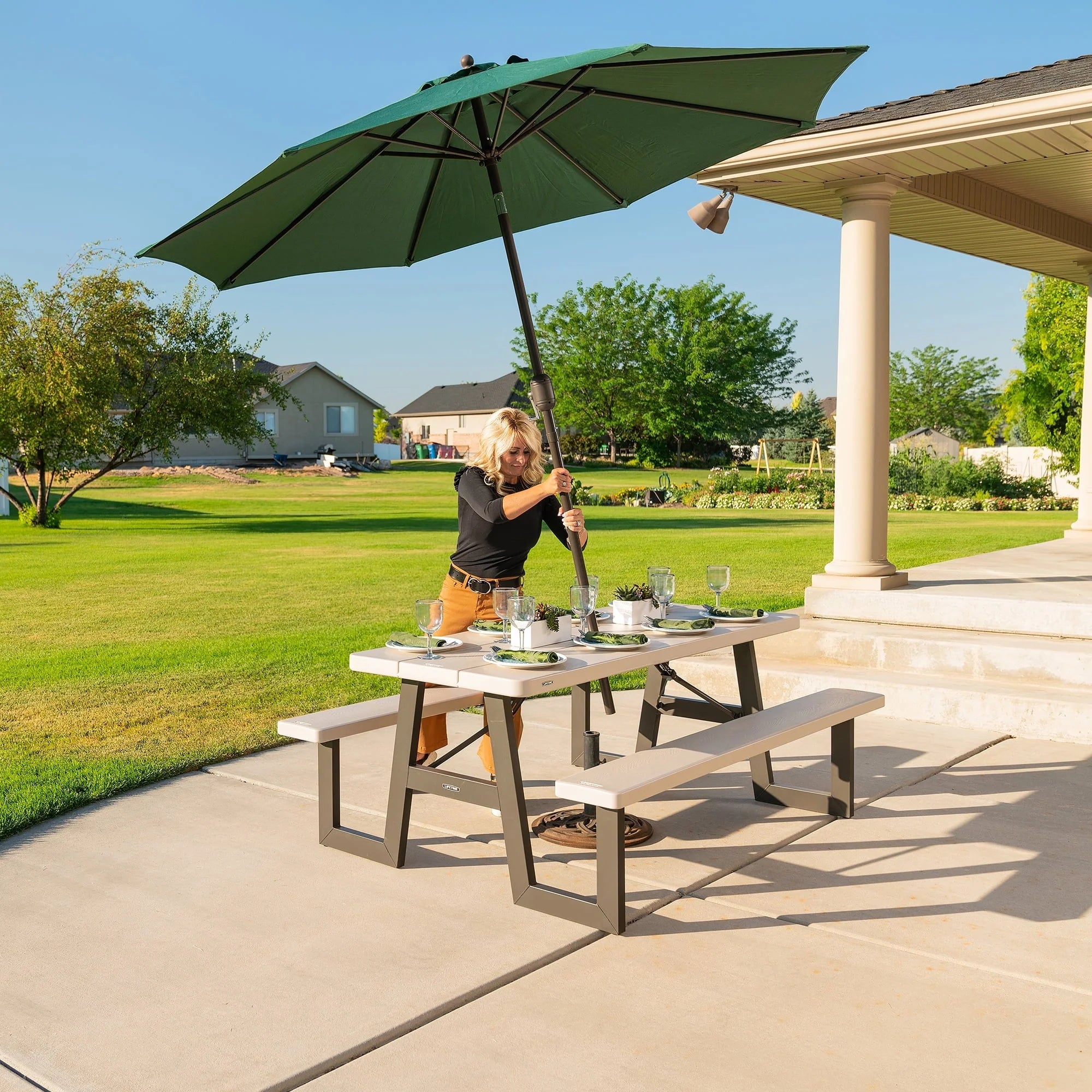 2026 New Lifetime 6-Foot W-Frame Desert Sand - HDPE Folding Picnic Table (60364) - Image 8