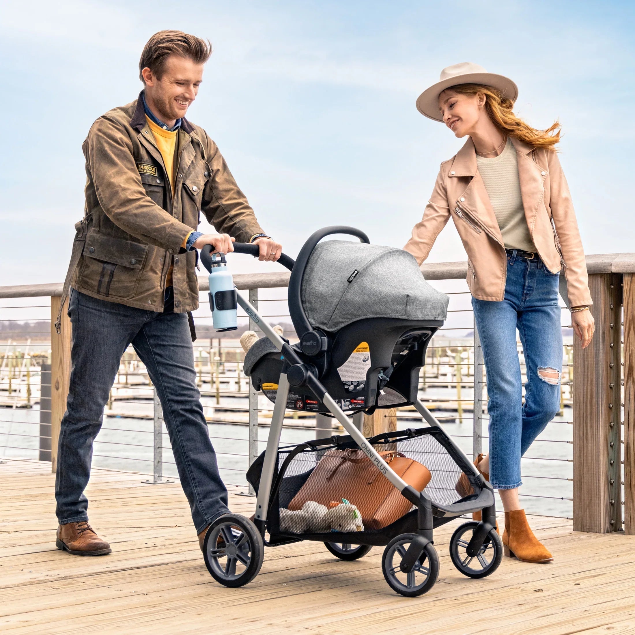 2026 New Evenflo Omni Plus Modular Travel System with LiteMax Sport Infant Car Seat, Mylar Gray, Unisex - Image 86