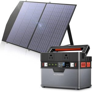 2026 New ALLPOWERS 288Wh 300W Portable Power Station with 100W Foldable Solar Panel, S300 Solar Generator Kit, Backup Battery for Camping Travel off-Grid, 【Shipping Separately】