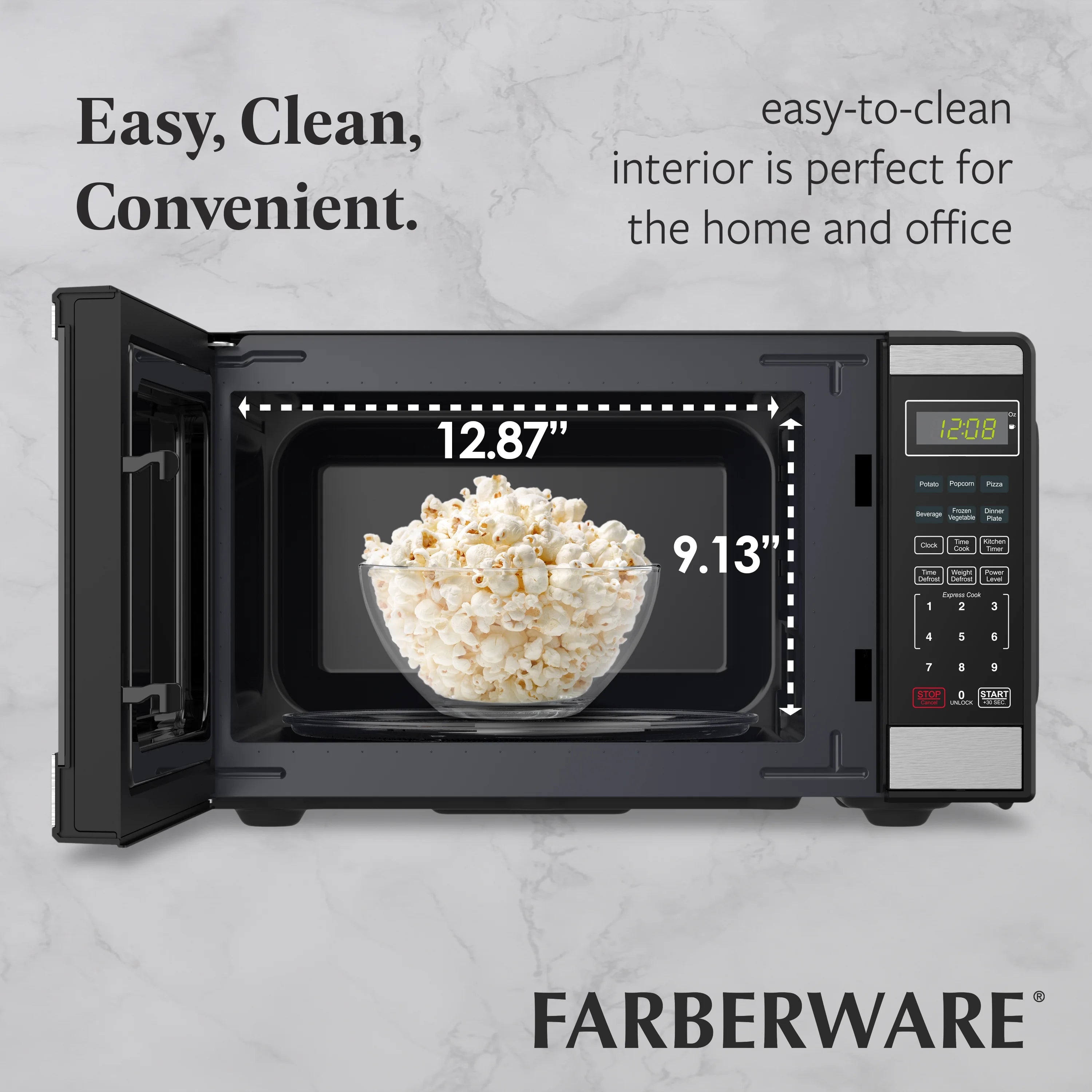 2026 New Farberware Countertop Microwave Ov 1100 Watts, 2.2 cu ft - Smart Sensor With LED Lighting and Child Lock - Perfect for Apartments and Dorms - Easy Clean Black Interior, Stainless Steel - Image 57