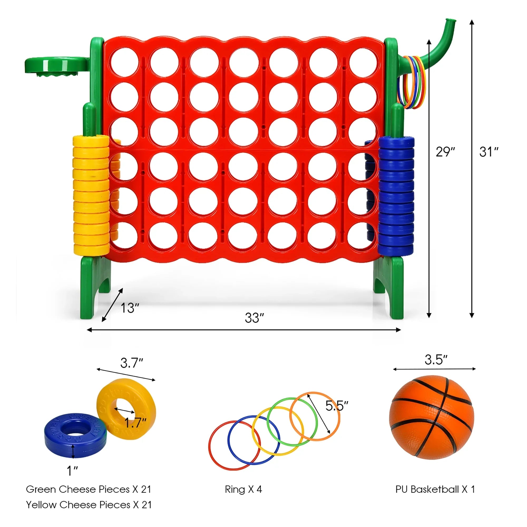 2026 New Costway Giant 4 in A Row Jumbo 4-to-Score Game Set W/Storage Carrying Bag for Kids Adult - Image 12